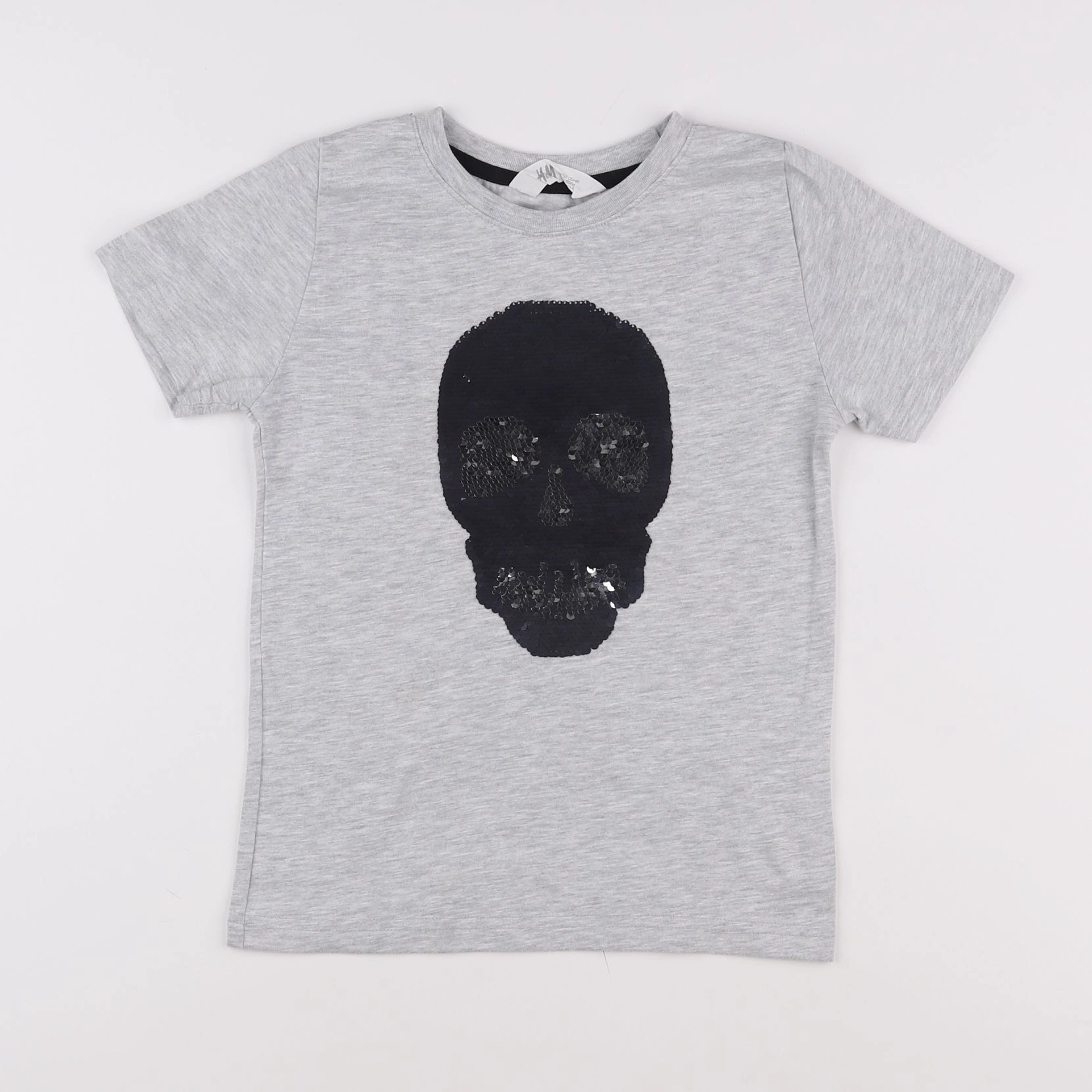 IKKS - tee-shirt gris, noir - 6/8 ans