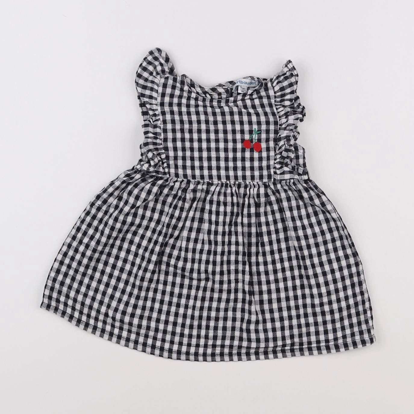 Vertbaudet - robe blanc, noir - 9 mois