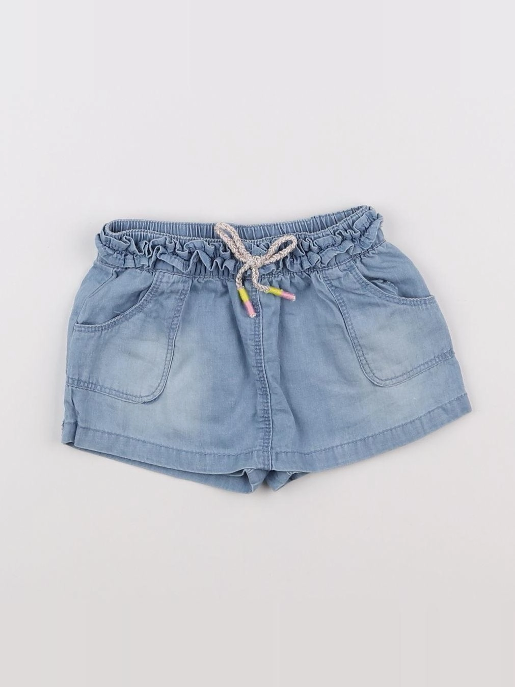 Vertbaudet - jupe short bleu - 12 mois