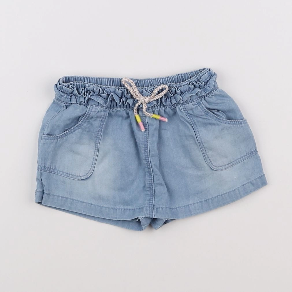 Vertbaudet - jupe short bleu - 12 mois