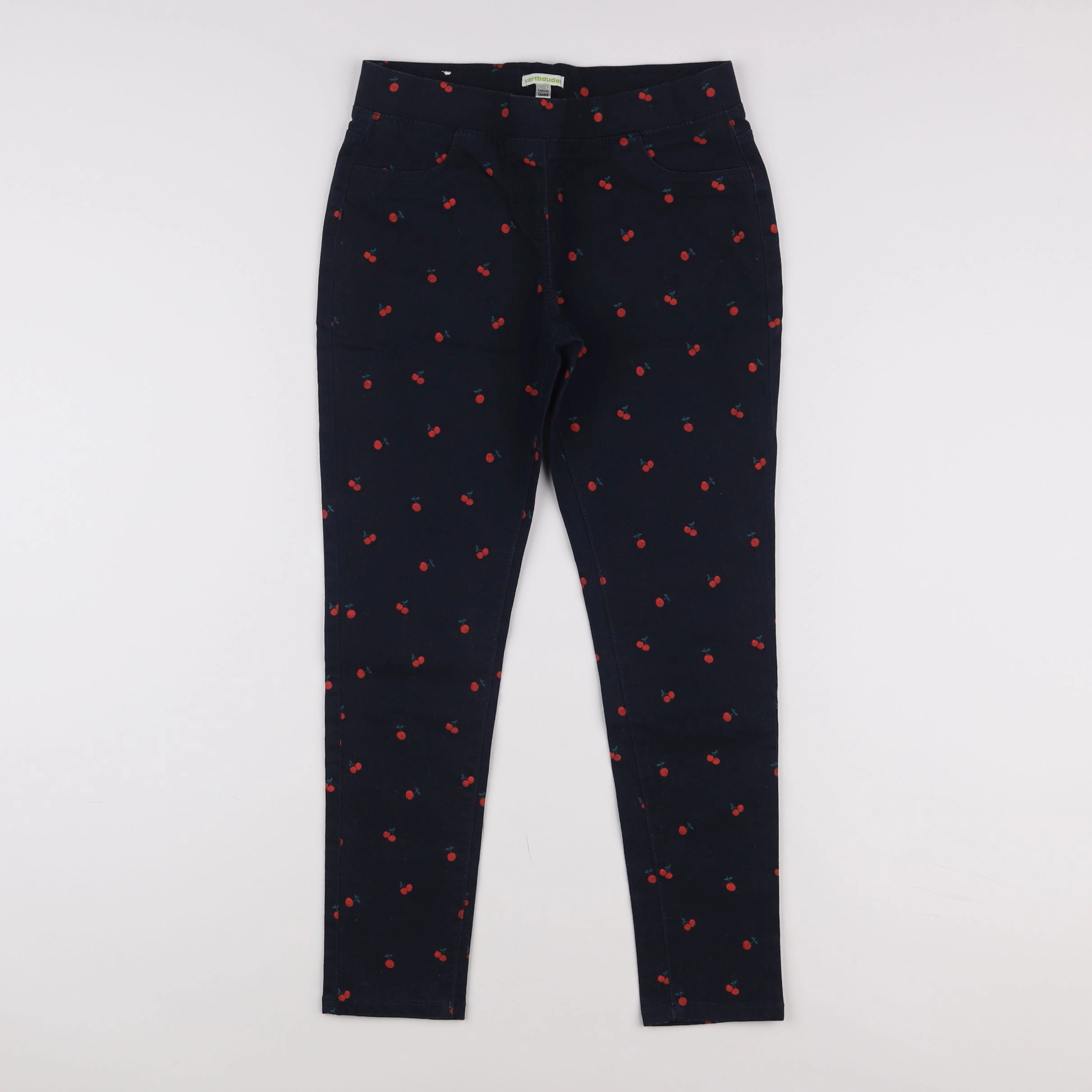 Vertbaudet - jegging bleu, rouge - 10 ans