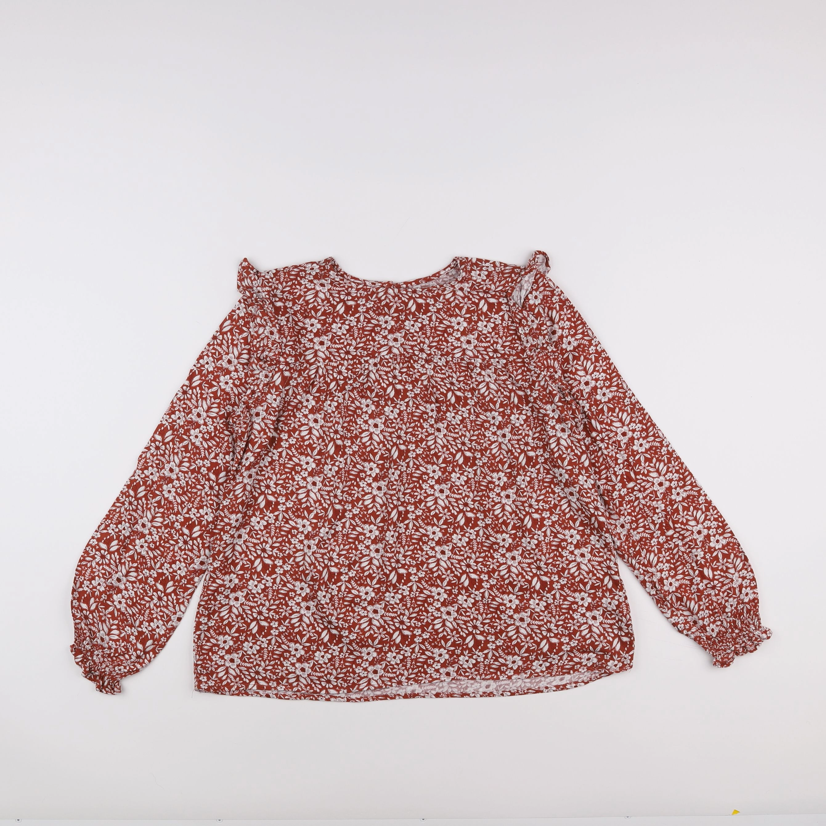 Vertbaudet - blouse marron, blanc - 12 ans