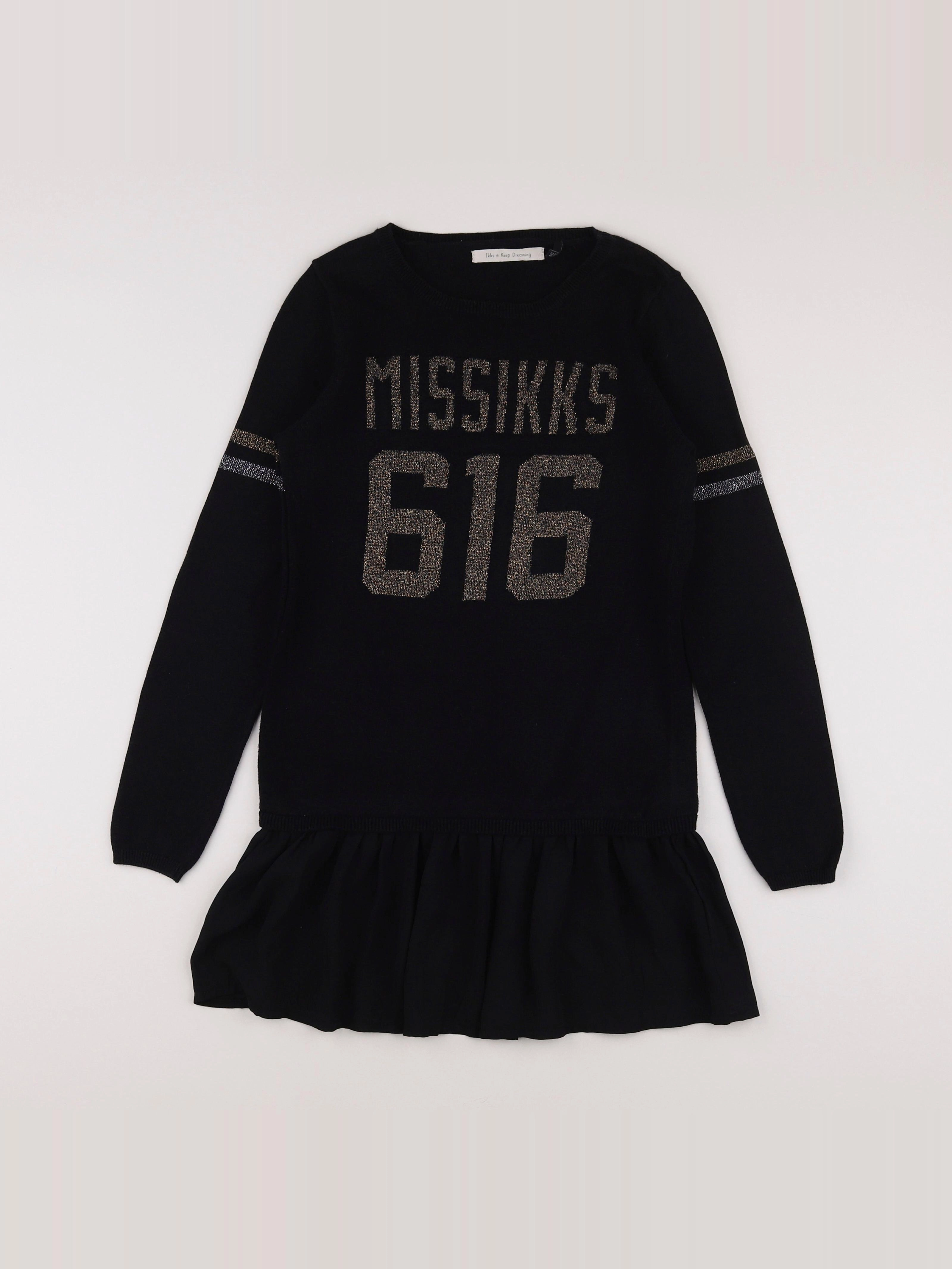 IKKS - robe noir, or, argent - 10 ans