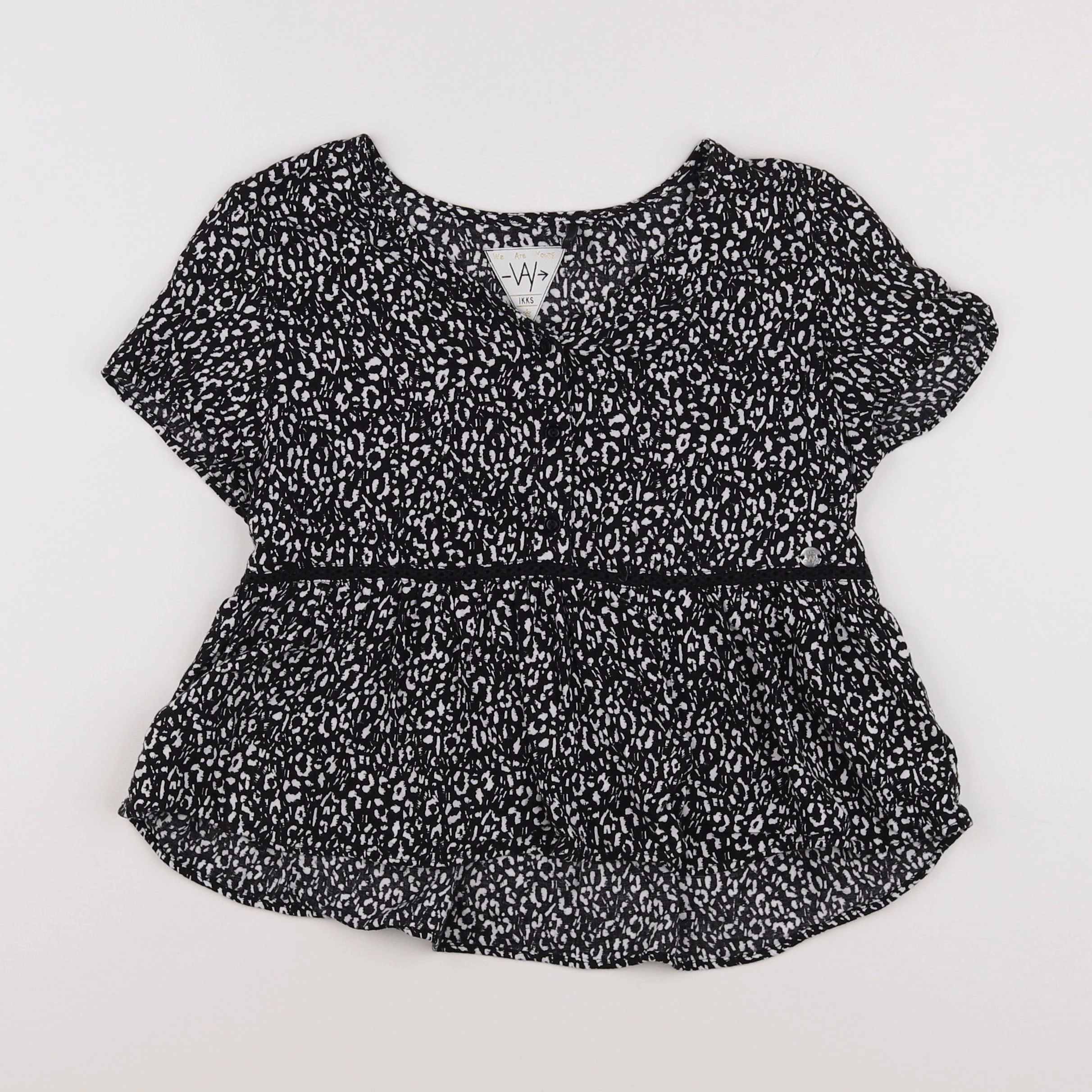 IKKS - blouse noir, blanc - 12 ans