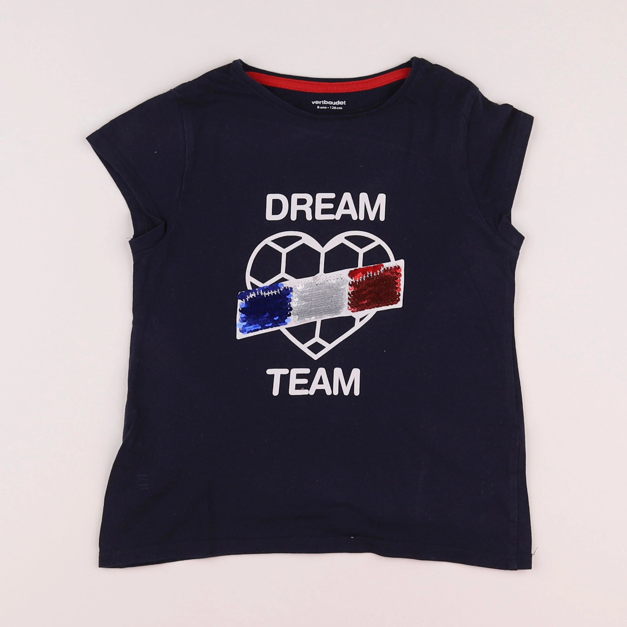 Vertbaudet - tee-shirt bleu - 8 ans