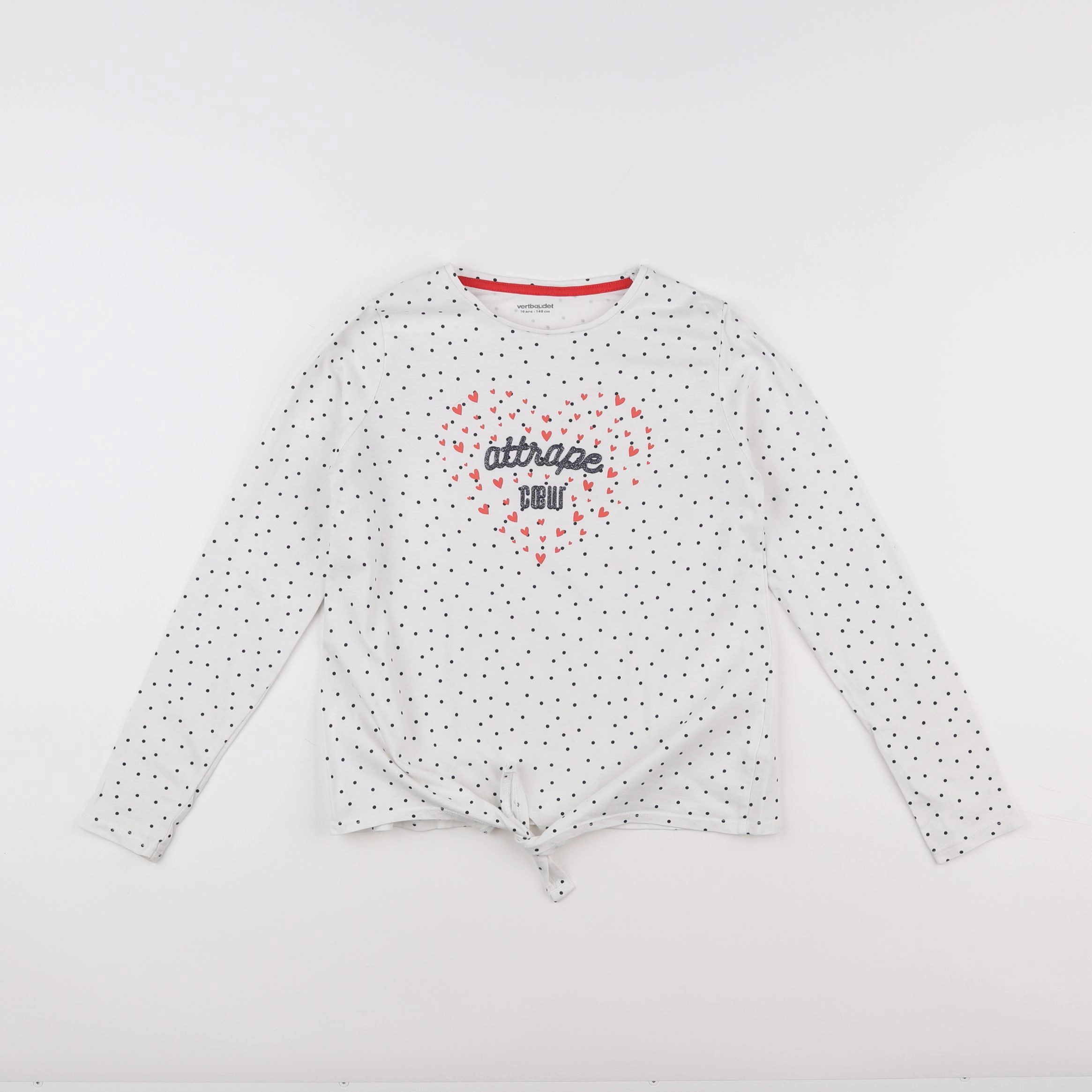 Vertbaudet - tee-shirt blanc, bleu - 10 ans