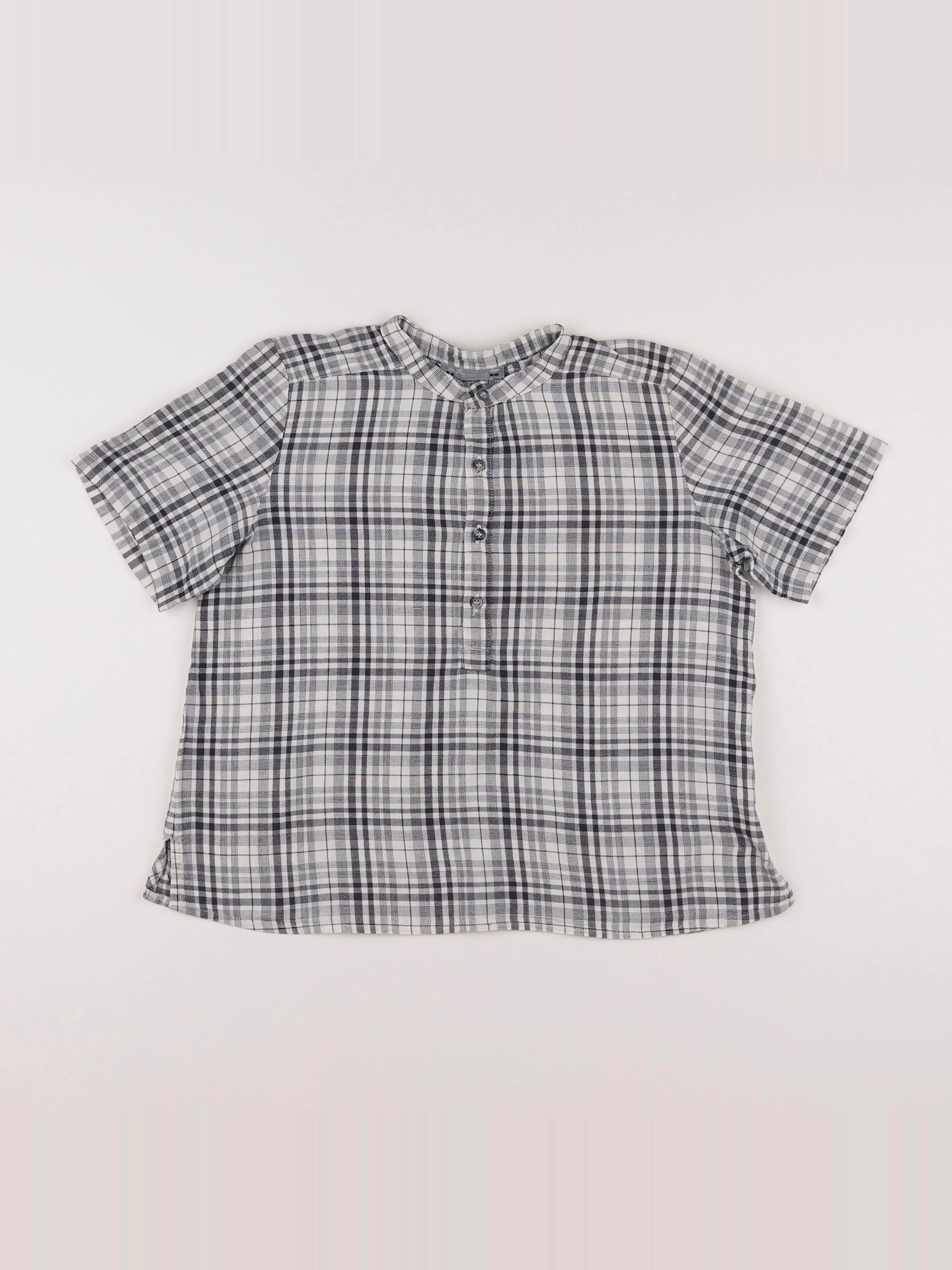 Bonpoint - chemise blanc, gris - 10 ans