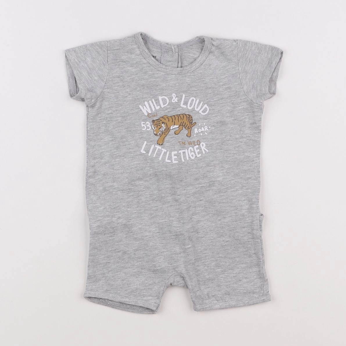 Vertbaudet - pyjama coton gris - 3 mois