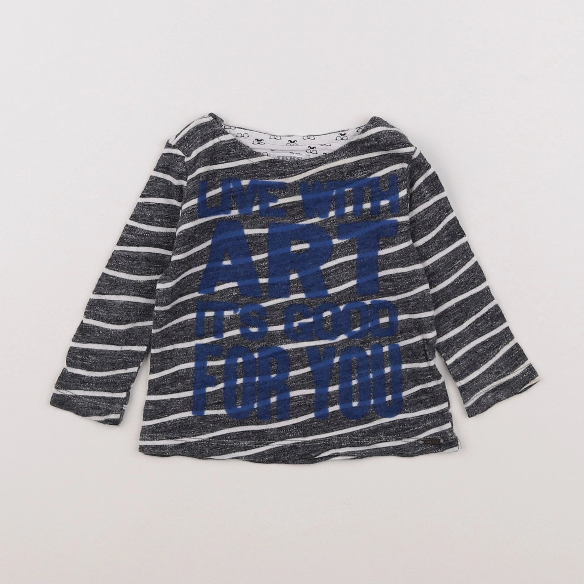 IKKS - tee-shirt gris, bleu - 6 mois