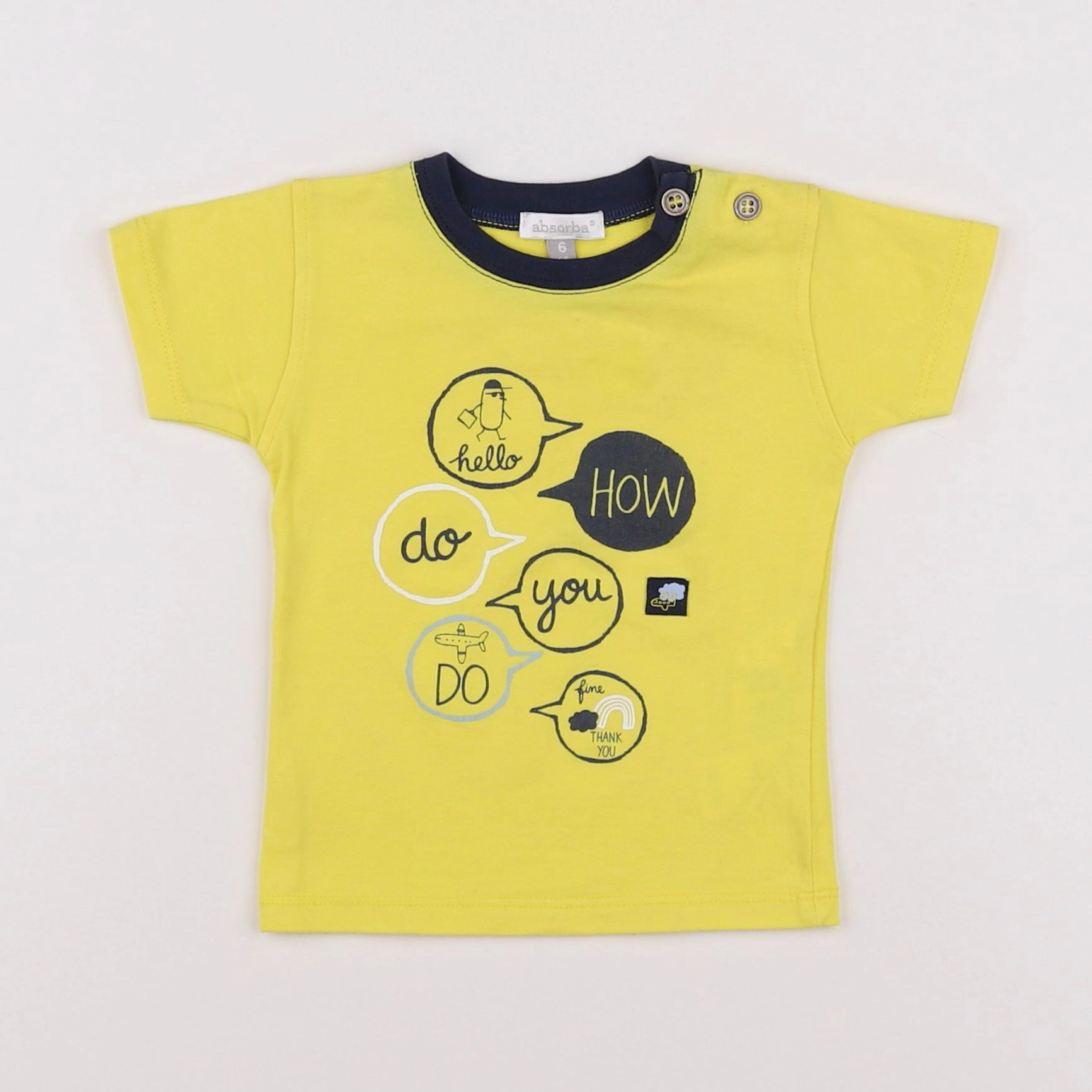 Absorba - tee-shirt jaune - 6 mois