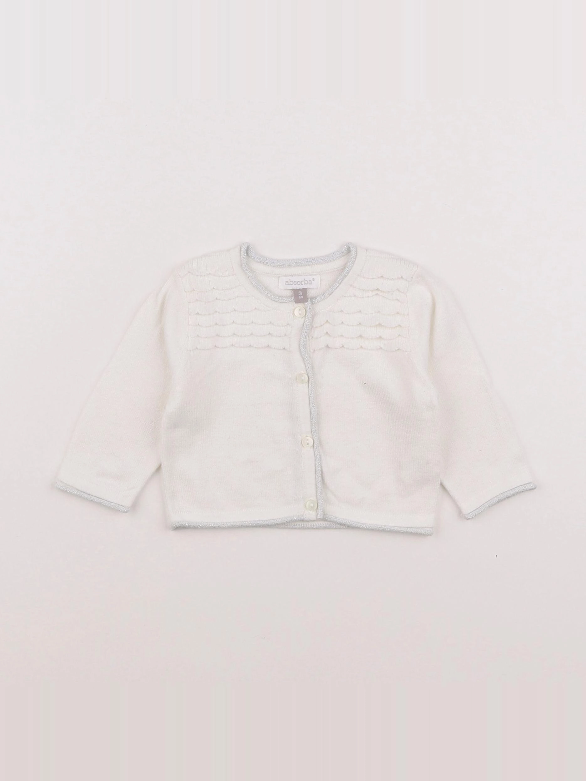 Absorba - gilet blanc, argent - 3 mois