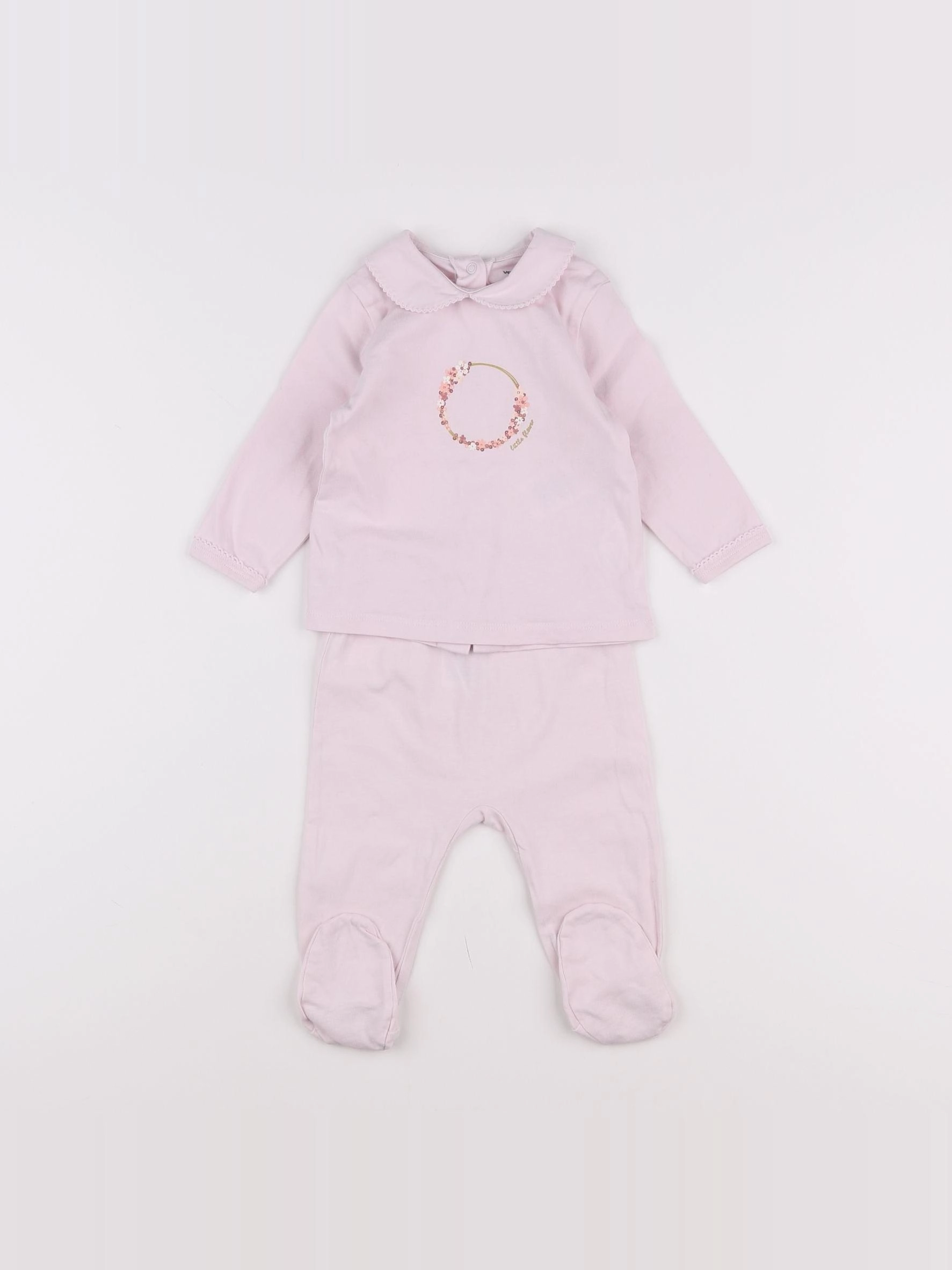 Vertbaudet - pyjama coton rose - 6 mois