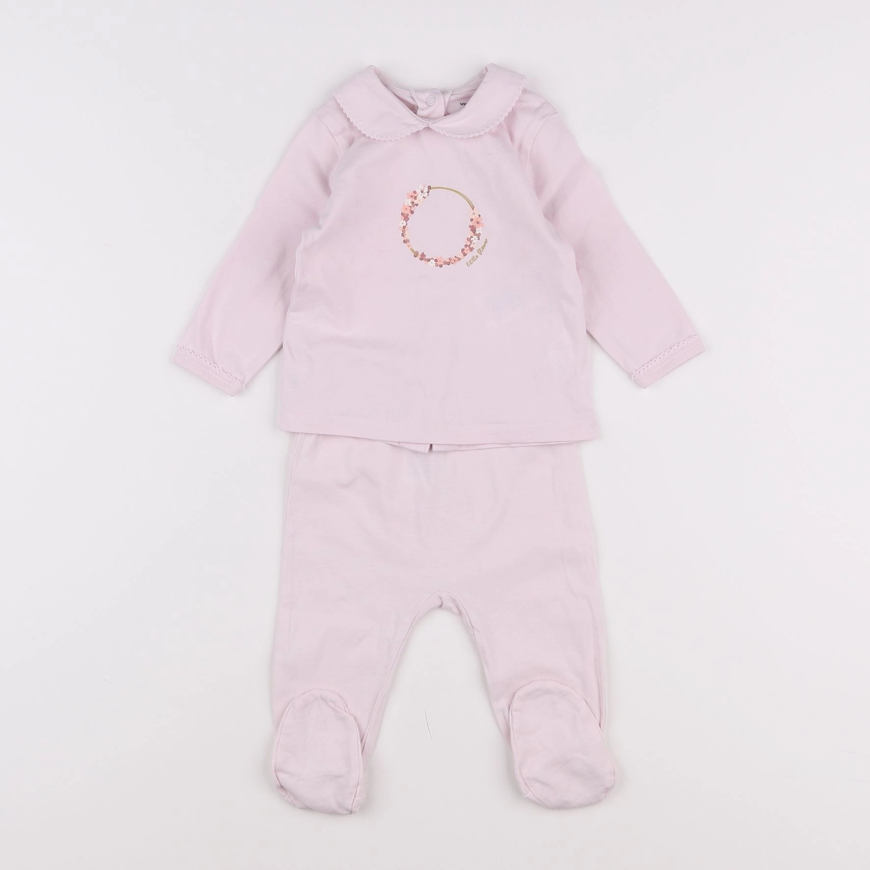 Vertbaudet - pyjama coton rose - 6 mois