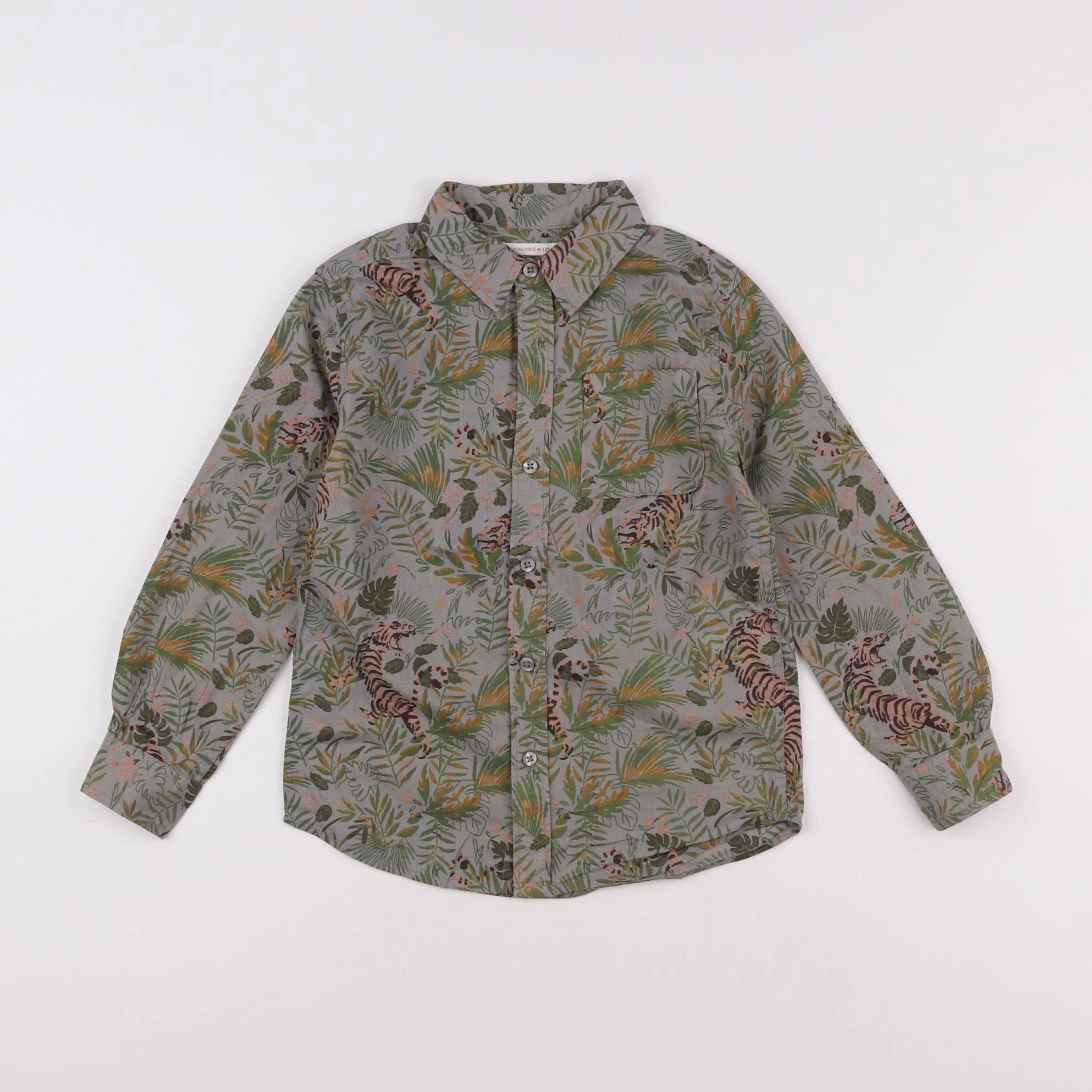 Monoprix - chemise vert, marron - 6 ans