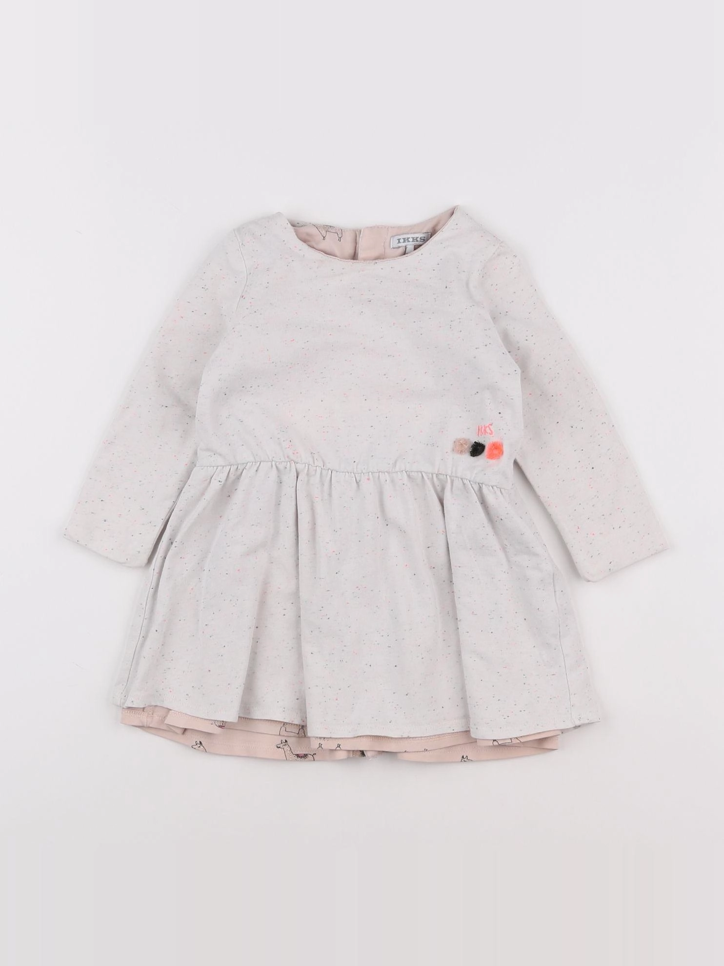 IKKS - robe beige, rose - 18 mois