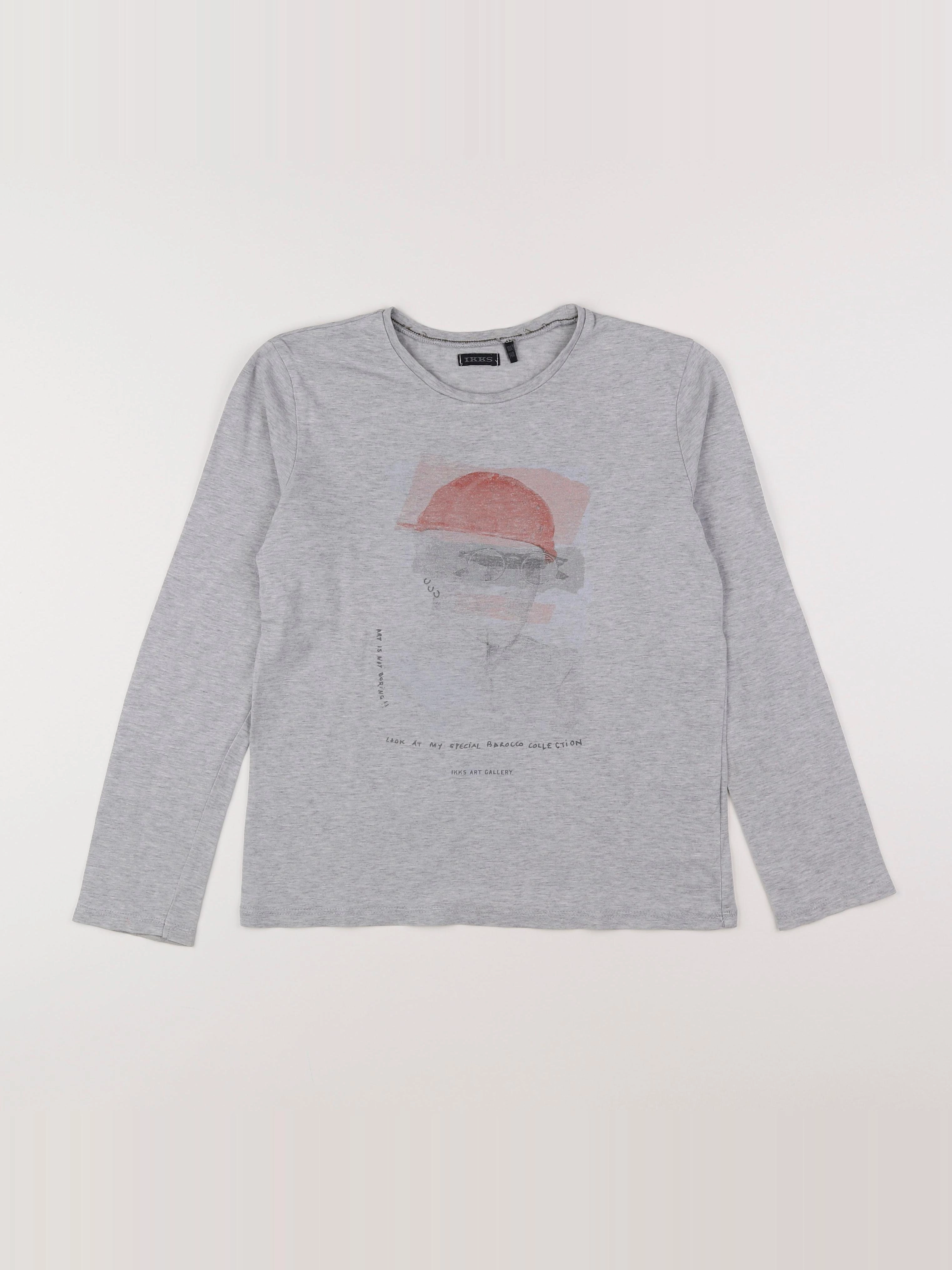 IKKS - tee-shirt gris - 10 ans