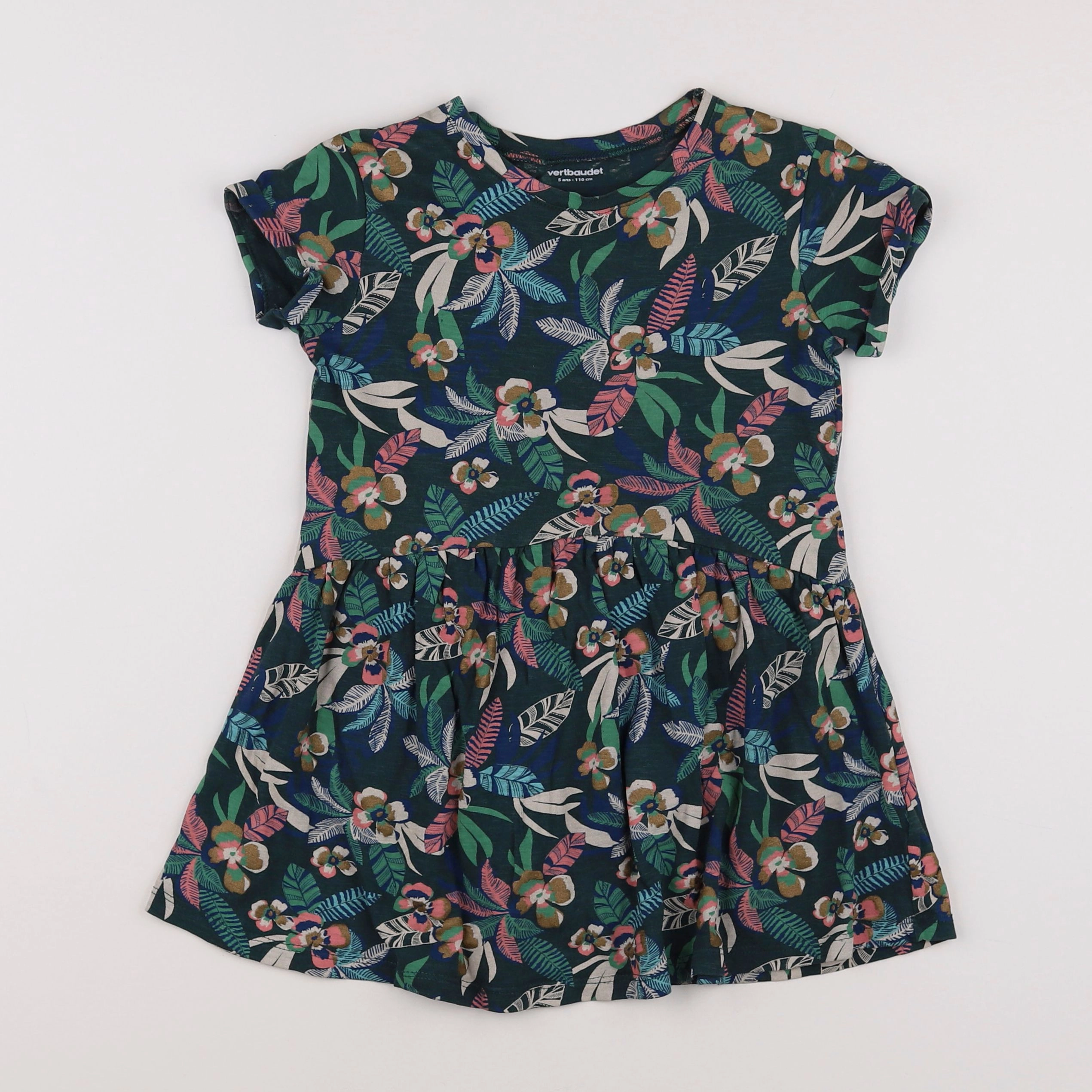 Vertbaudet - robe vert - 5 ans
