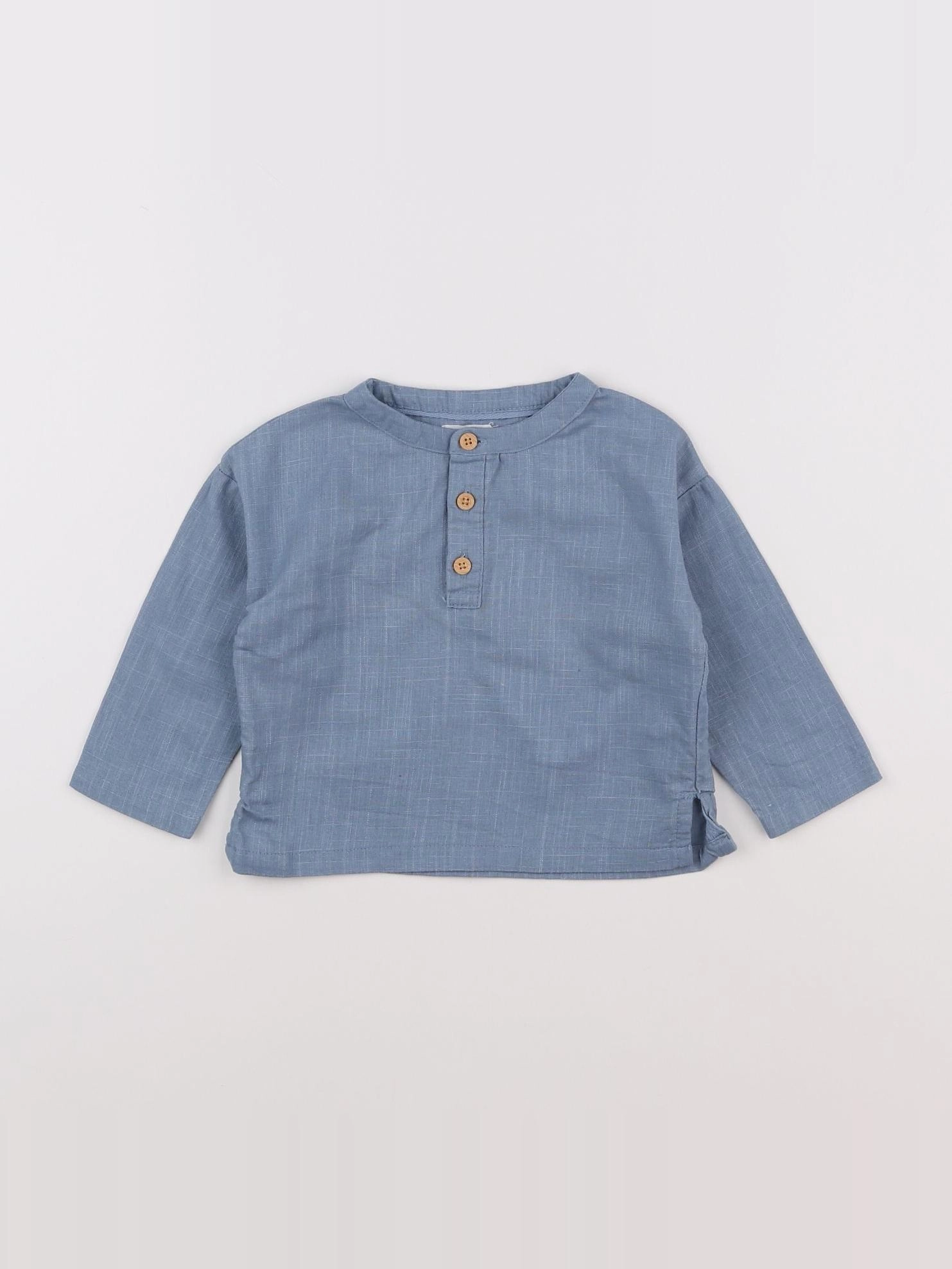 Vertbaudet - chemise bleu - 9 mois