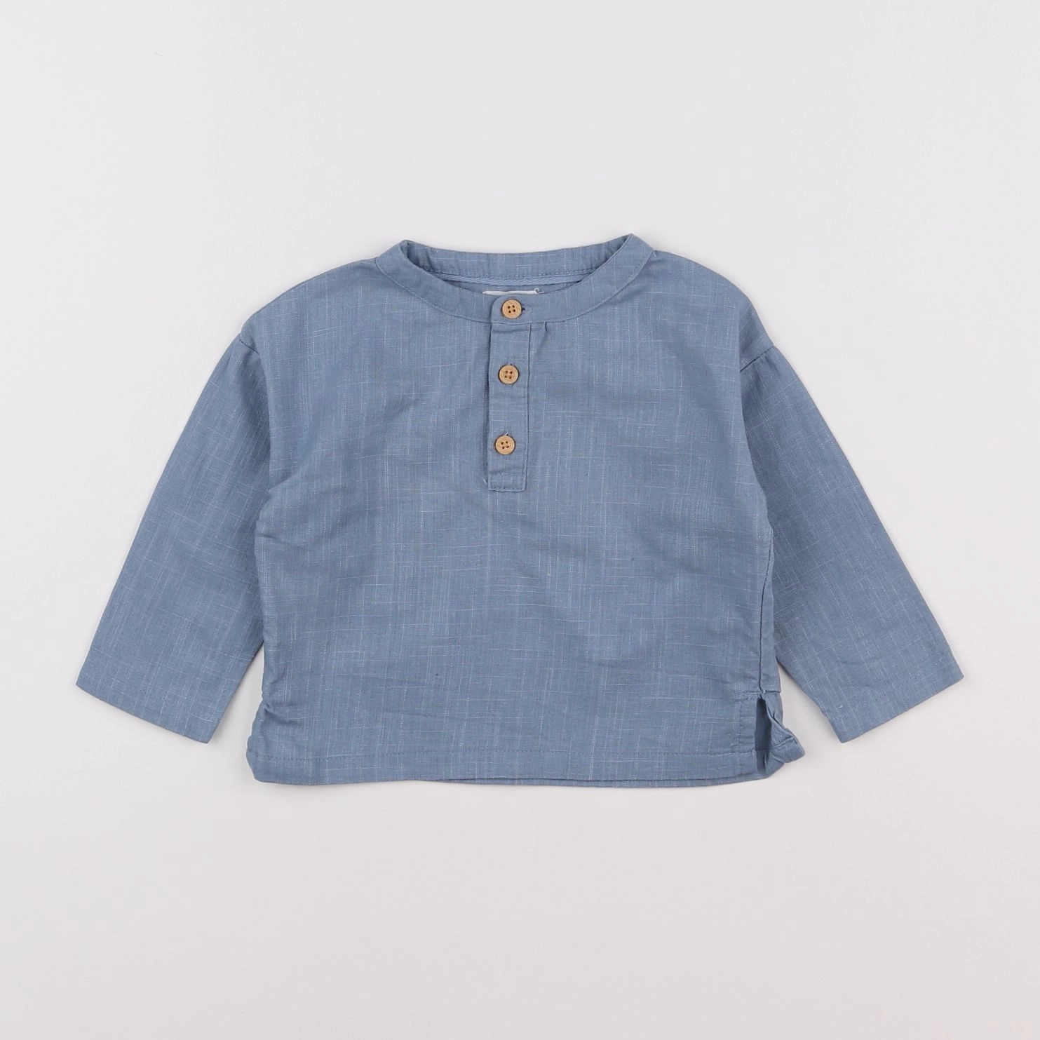 Vertbaudet - chemise bleu - 9 mois