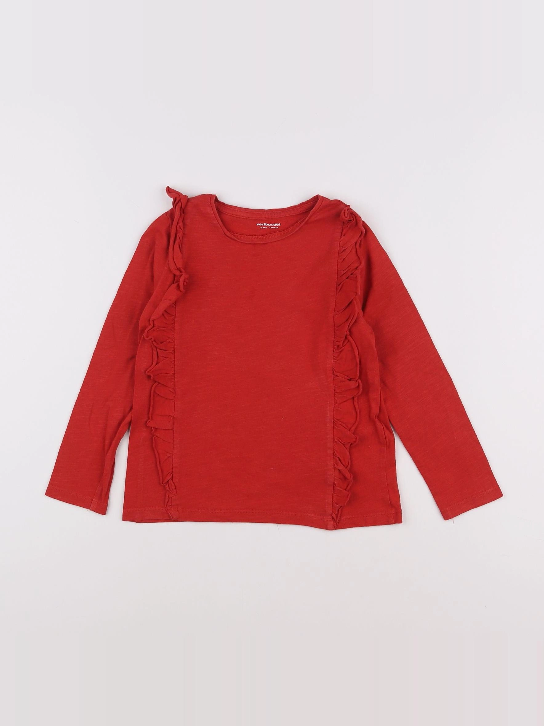 Vertbaudet - tee-shirt rouge - 6 ans