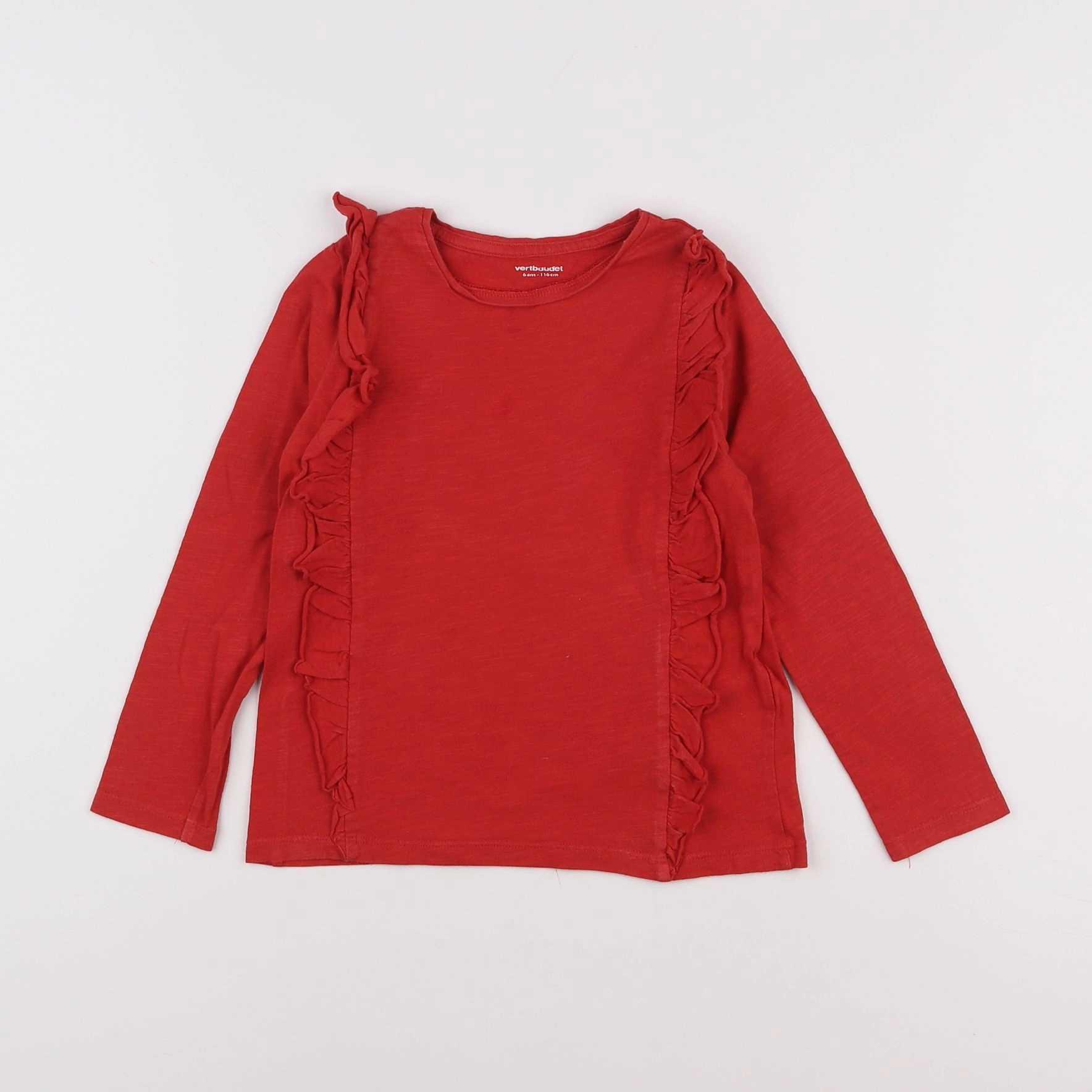 Vertbaudet - tee-shirt rouge - 6 ans