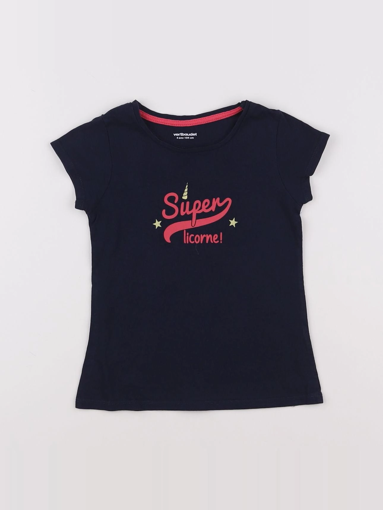 Vertbaudet - tee-shirt bleu - 4 ans
