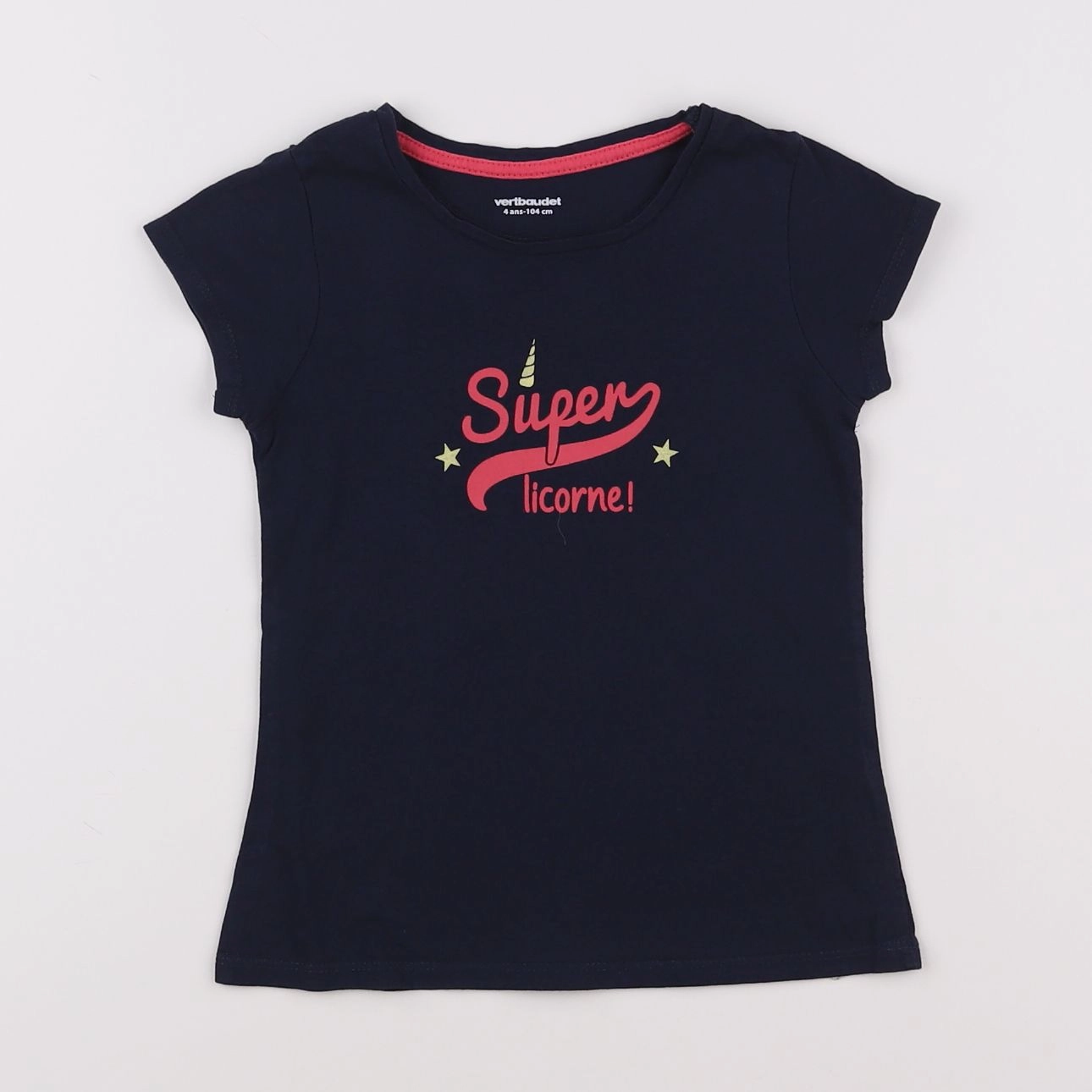 Vertbaudet - tee-shirt bleu - 4 ans