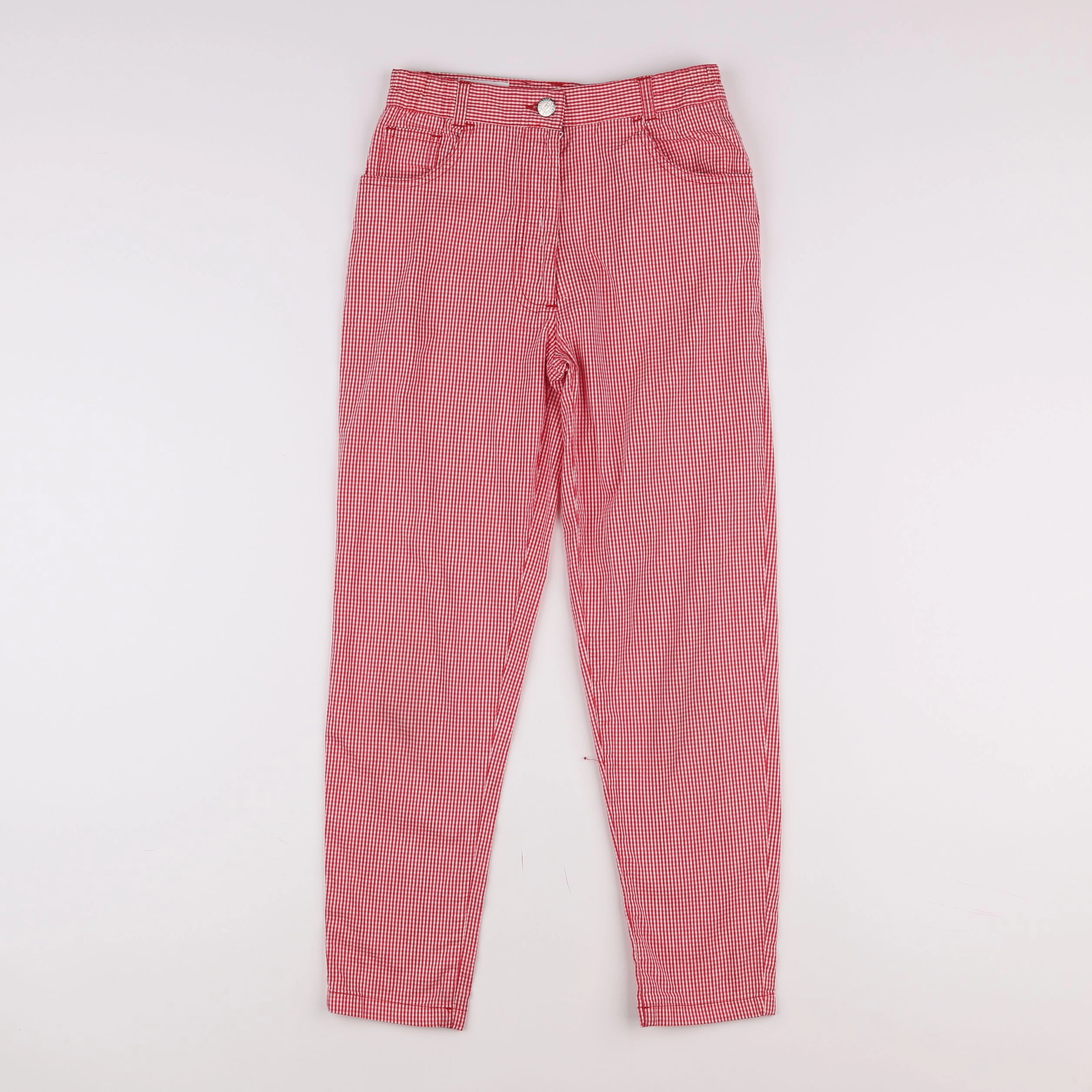 Cyrillus - pantalon blanc, rouge - 10 ans