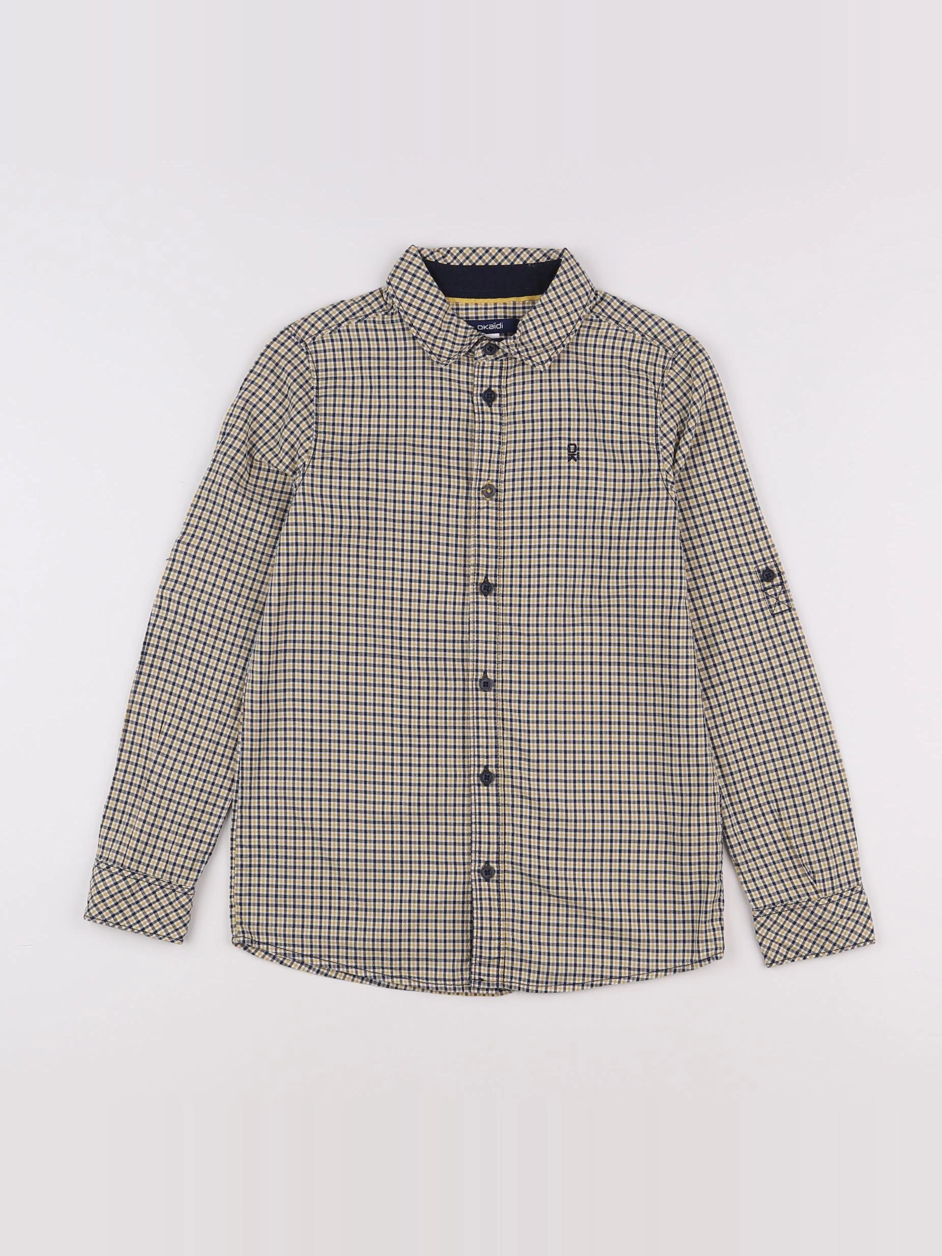Okaidi - chemise jaune, bleu - 8 ans