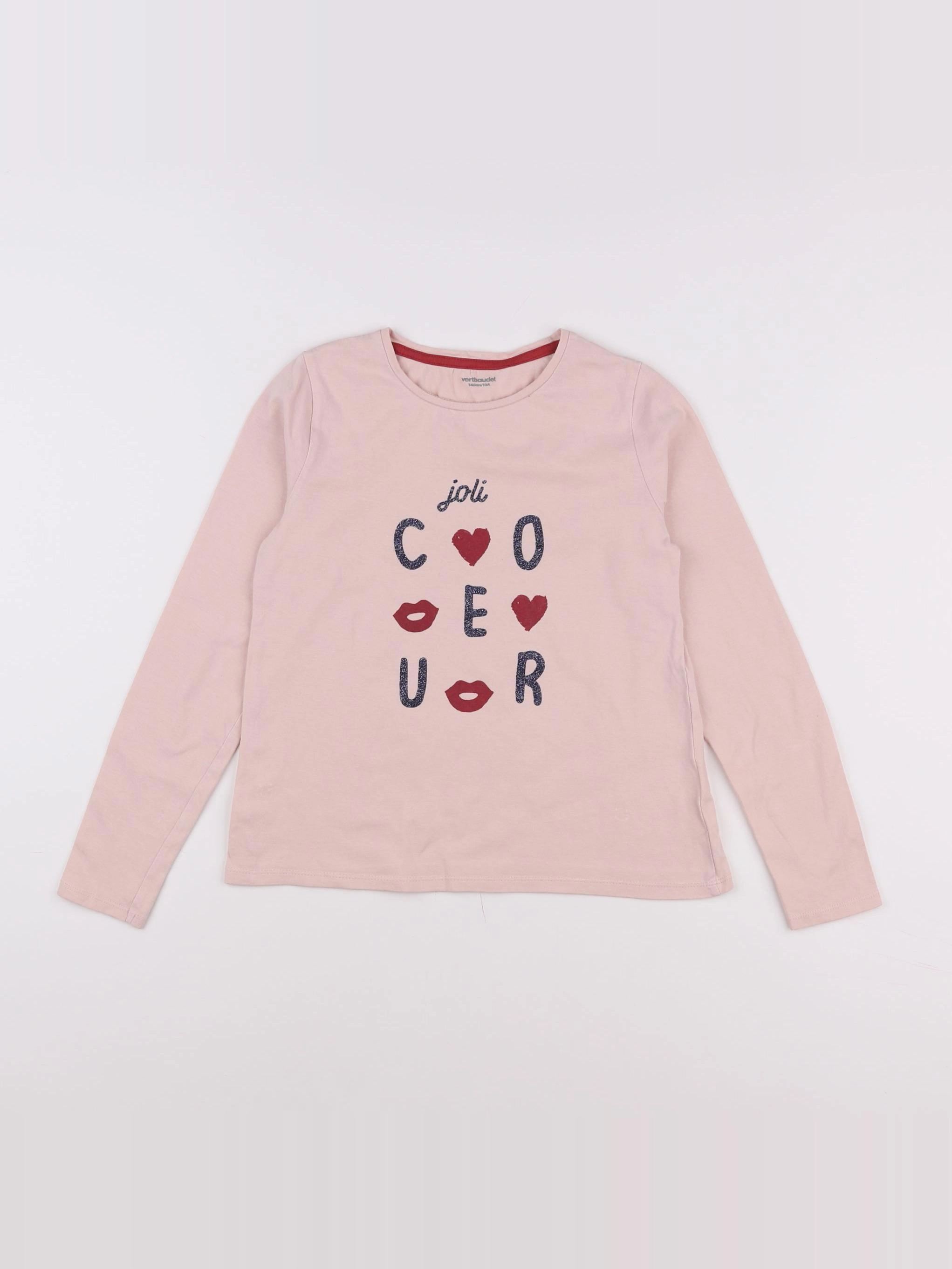 Vertbaudet - tee-shirt rose - 10 ans