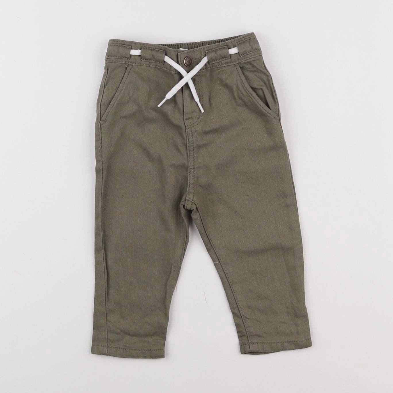 Vertbaudet - pantalon taupe - 9 mois