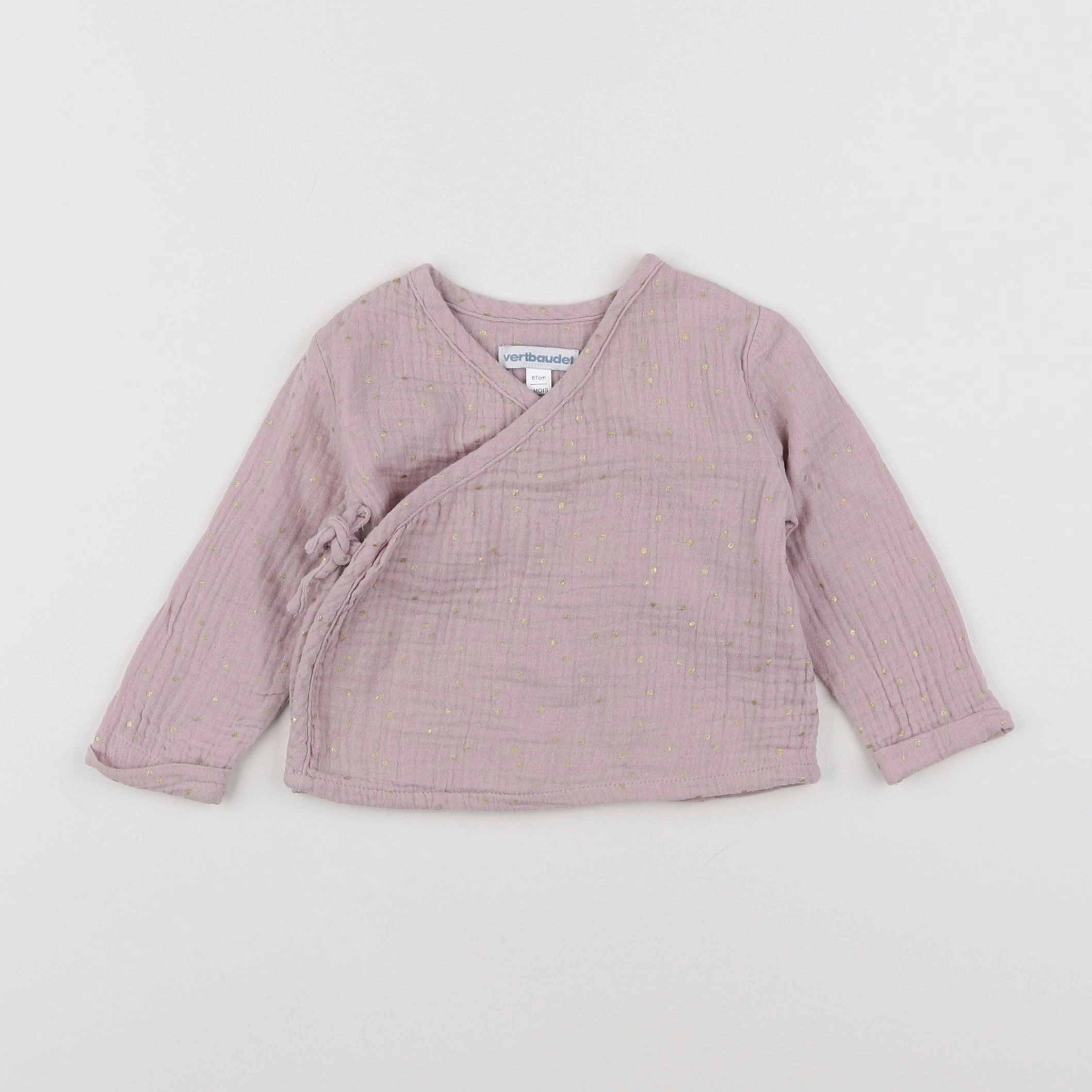 Vertbaudet - blouse rose, or - 6 mois