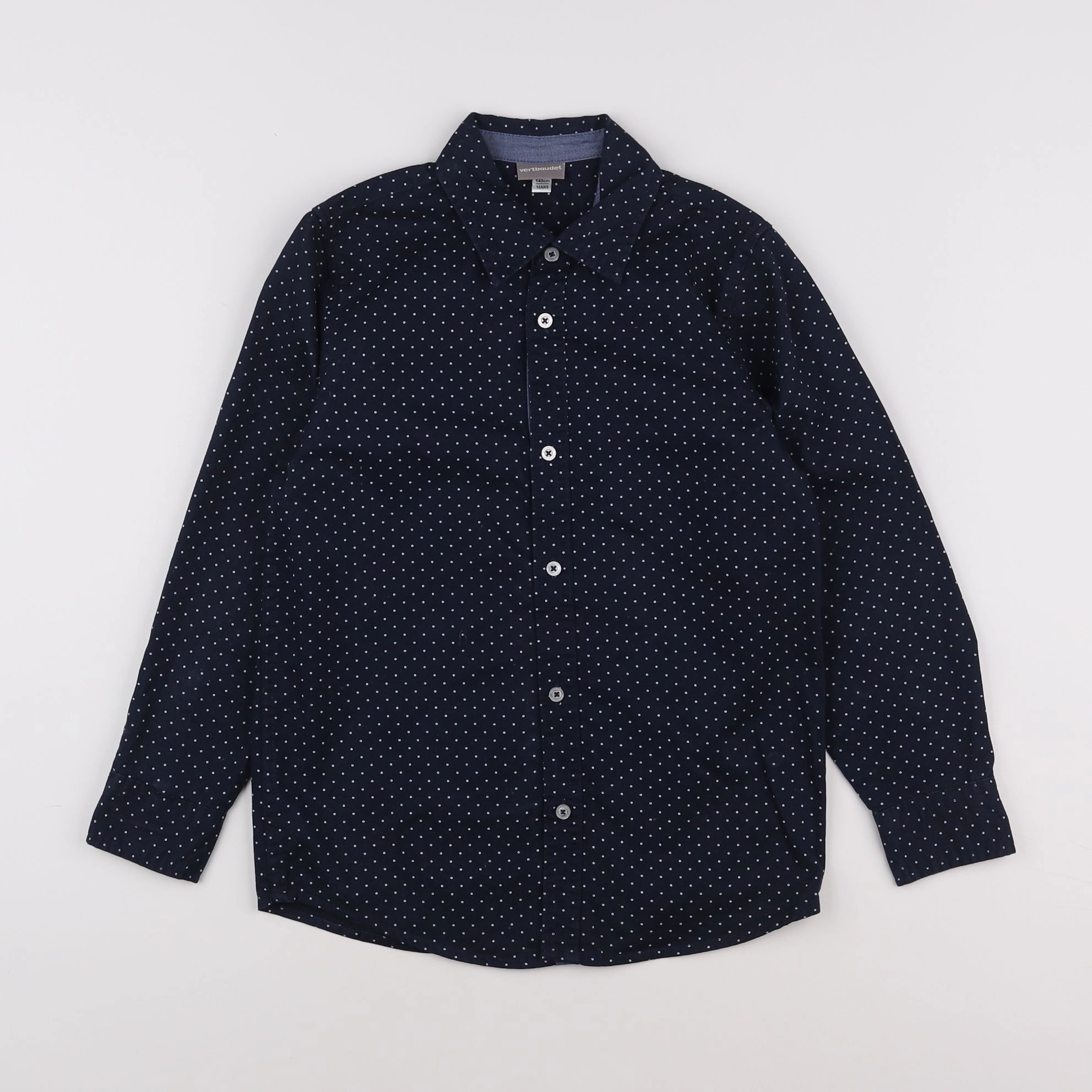 Vertbaudet - chemise bleu, blanc - 10 ans