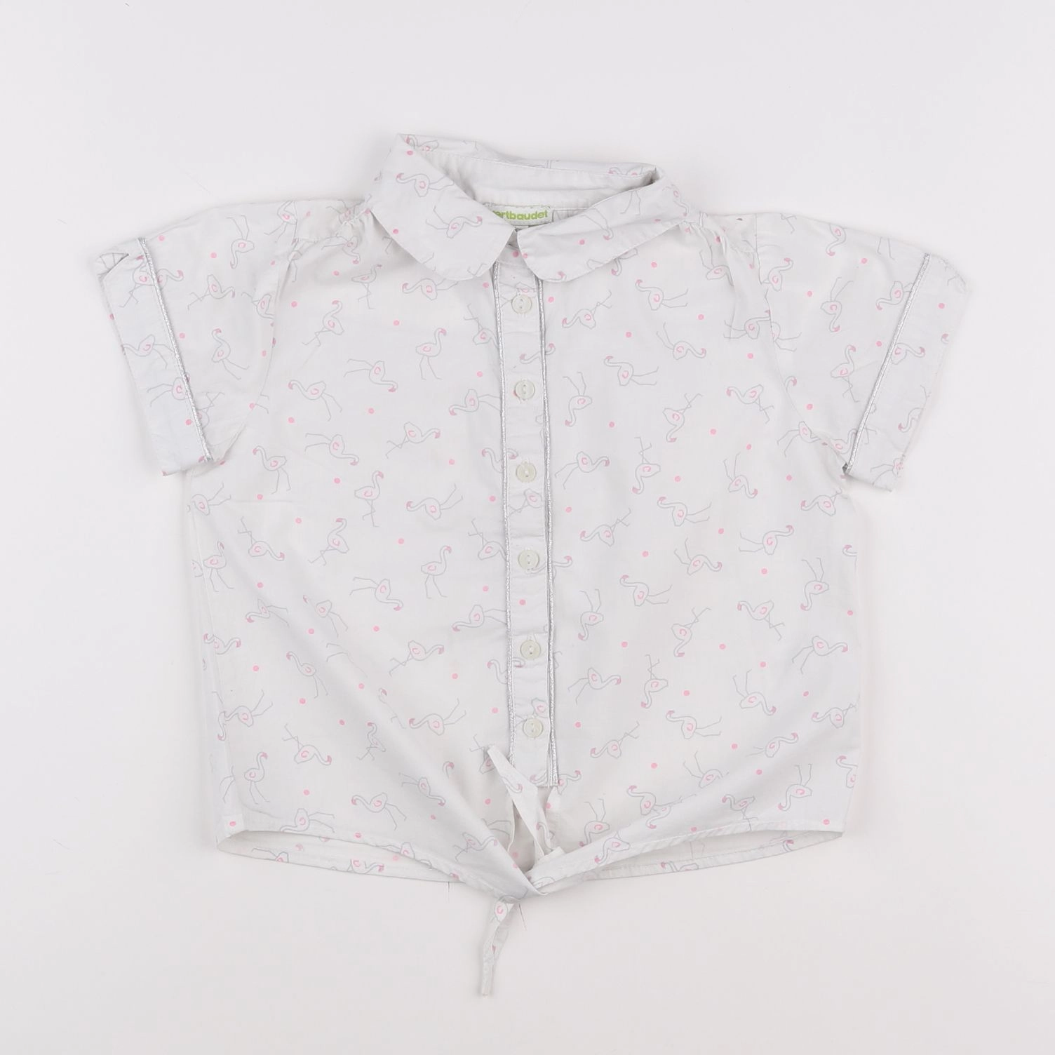 Vertbaudet - blouse blanc, rose - 8 ans