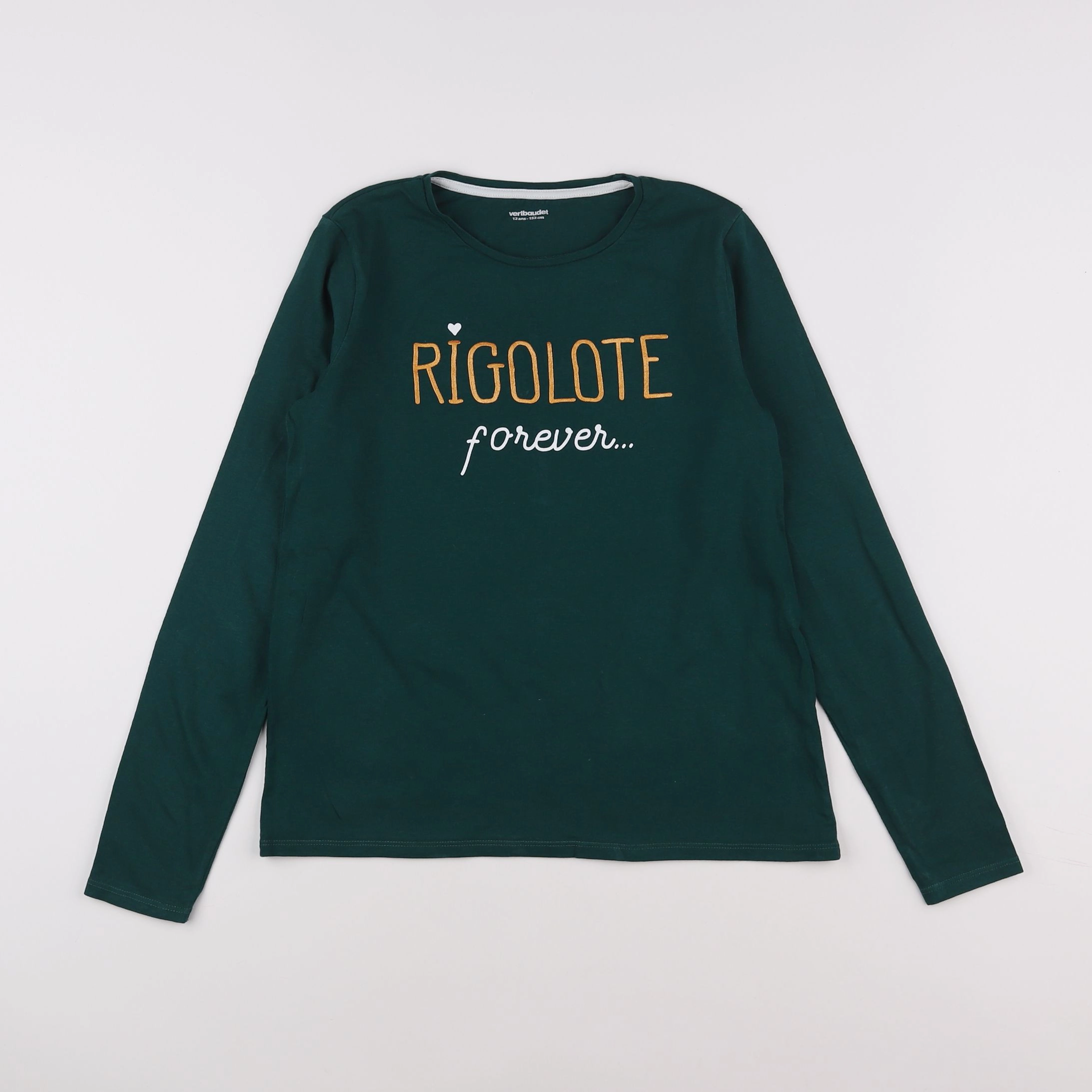 Vertbaudet - tee-shirt vert, or - 12 ans