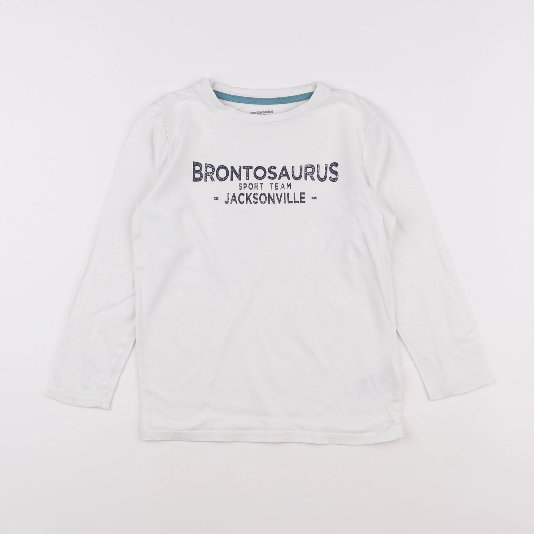 Vertbaudet - tee-shirt blanc, noir - 8 ans