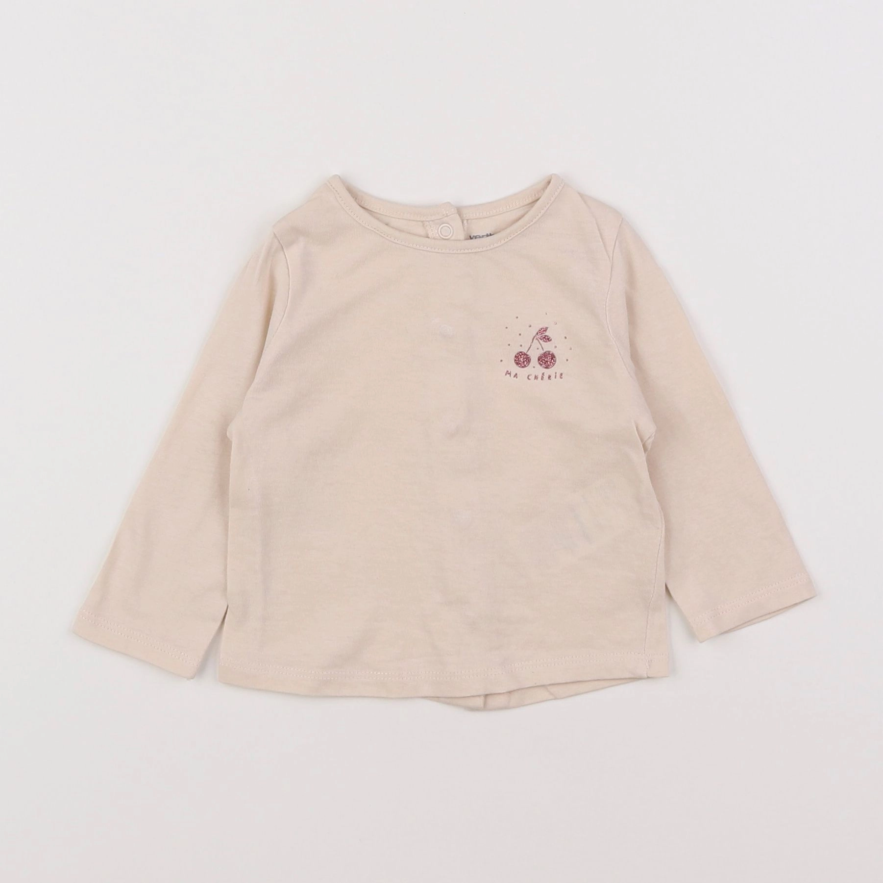 Vertbaudet - tee-shirt beige - 3 mois
