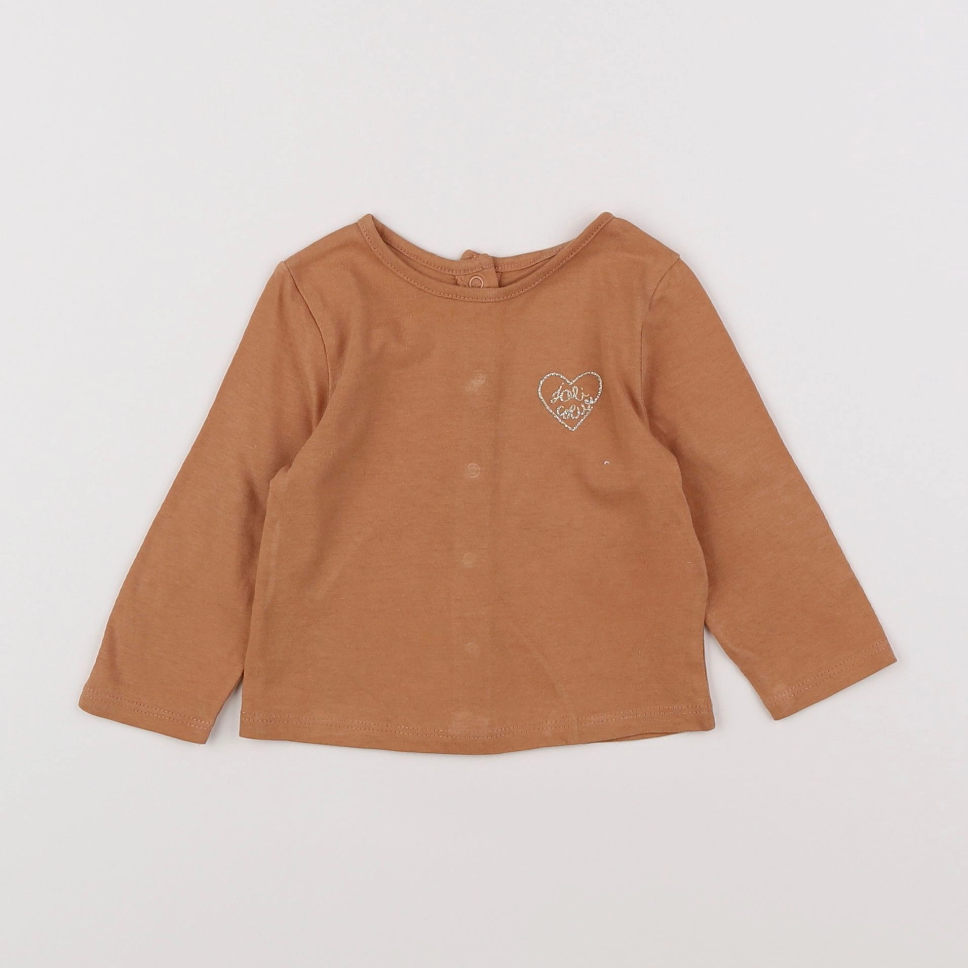 Vertbaudet - tee-shirt marron - 3 mois