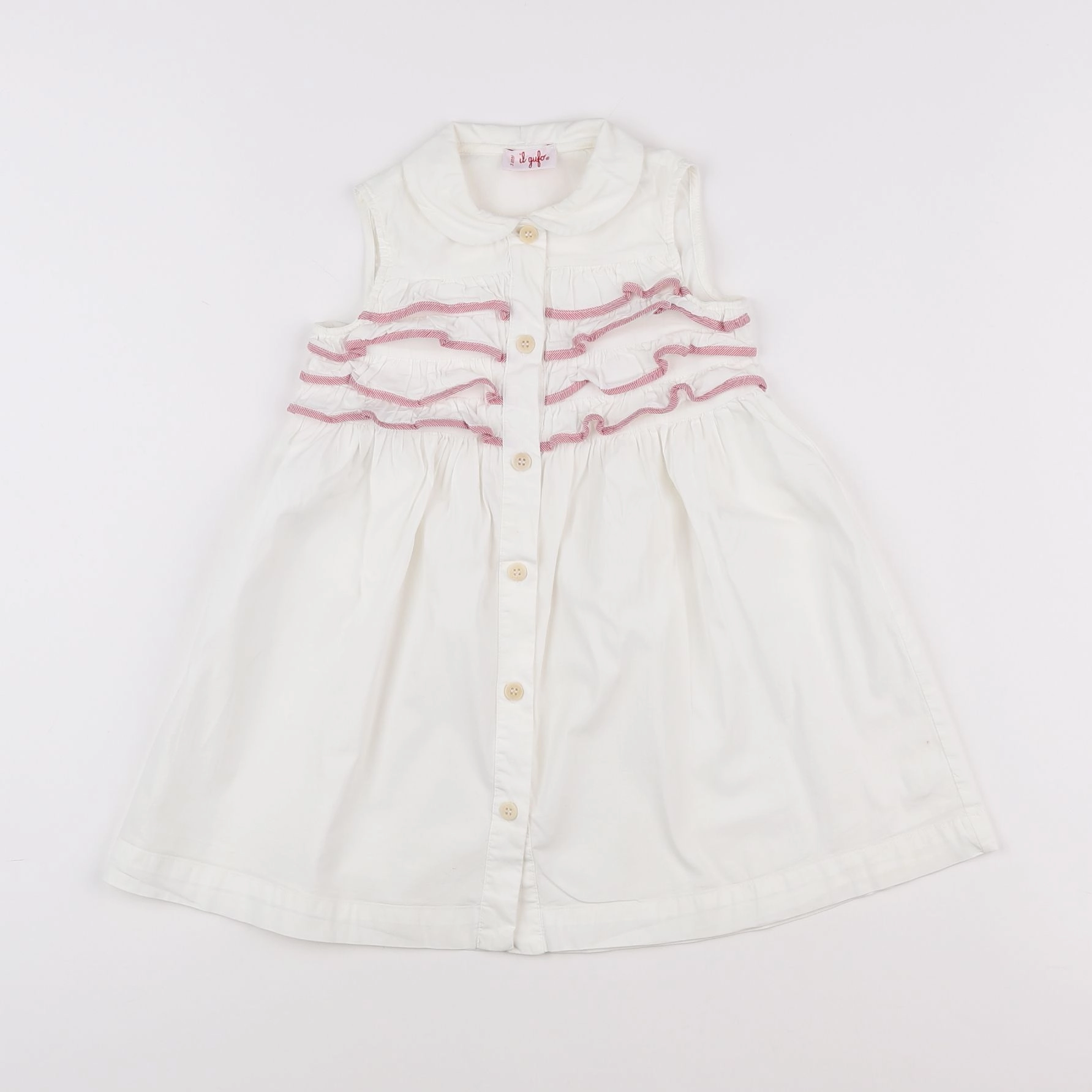 Il Gufo - robe blanc, rose - 3 ans