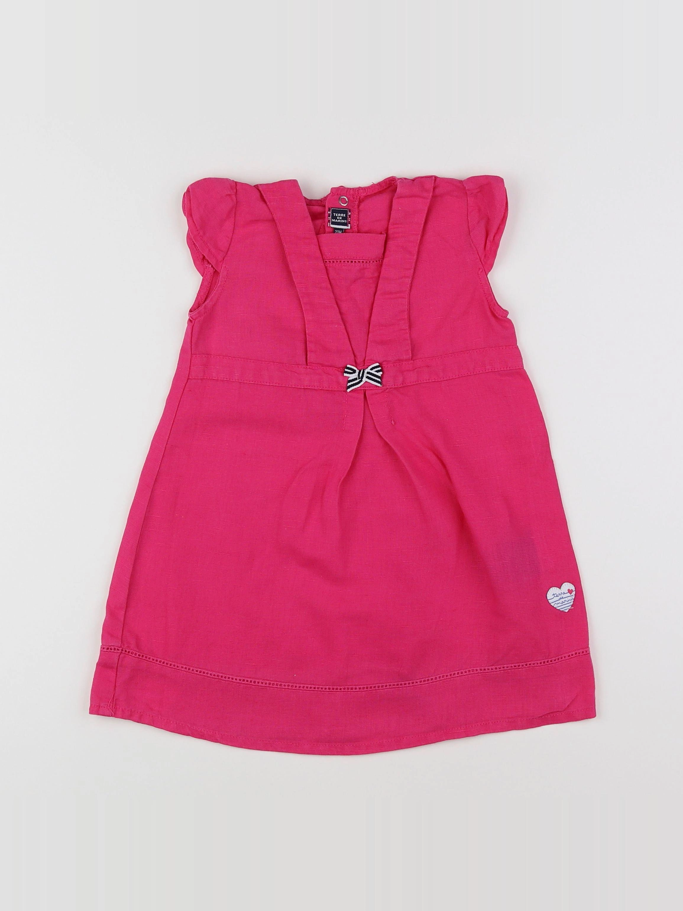 Terre de marins - robe rose - 2 ans
