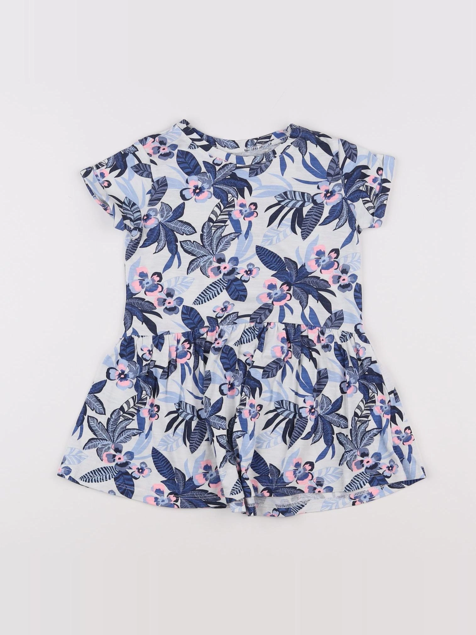 Vertbaudet - robe blanc, bleu - 3 ans