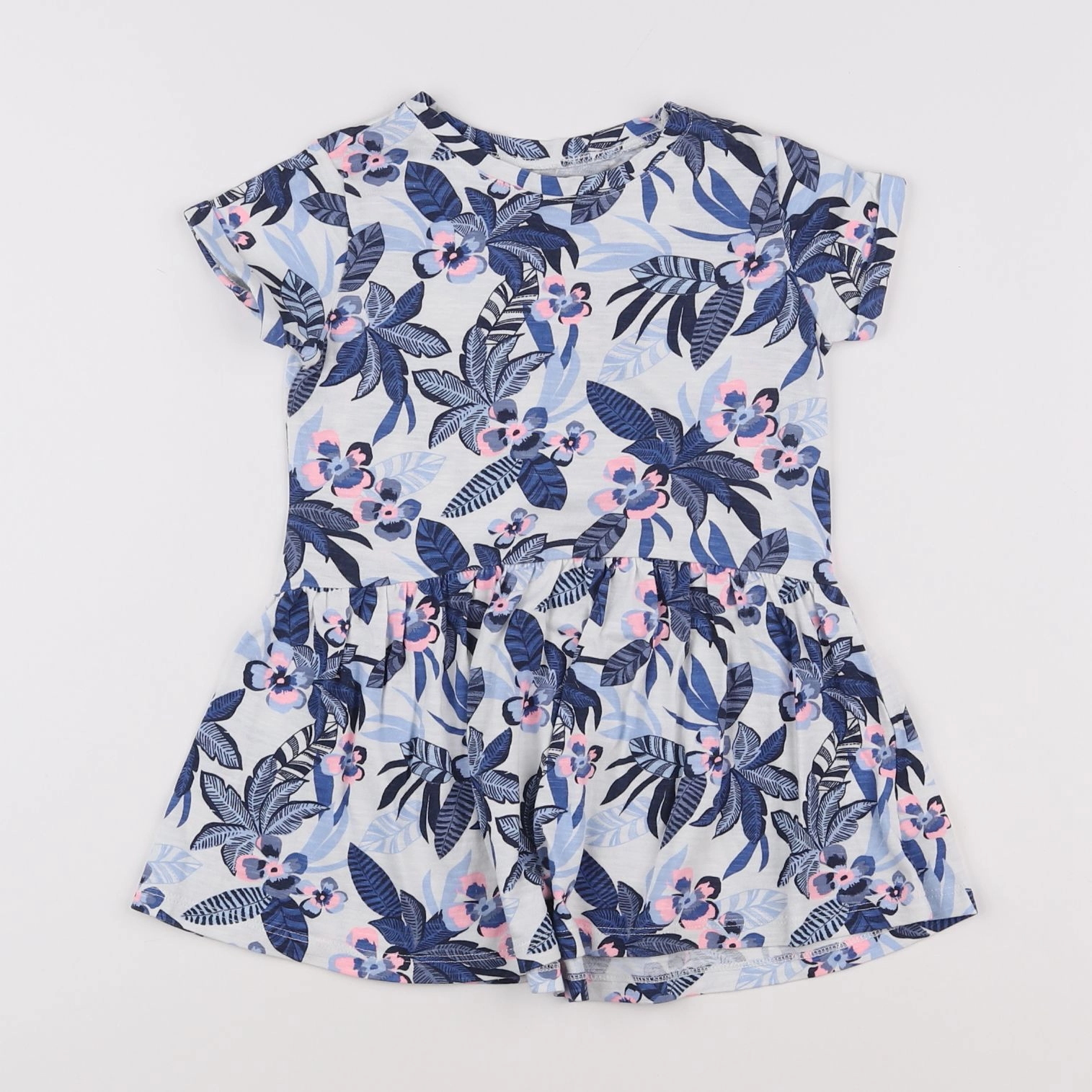 Vertbaudet - robe blanc, bleu - 3 ans