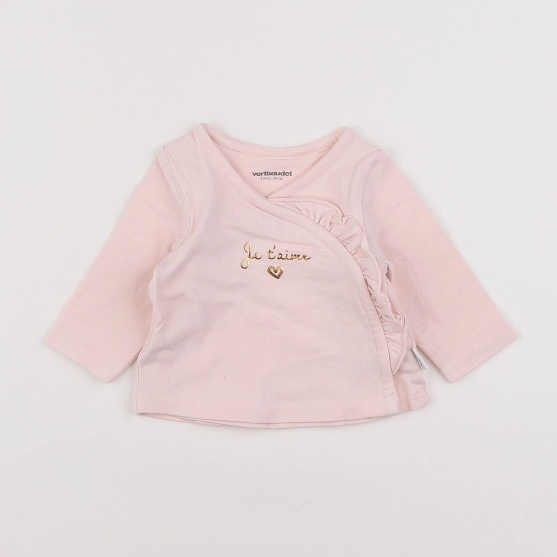 Vertbaudet - tee-shirt rose - 3 mois