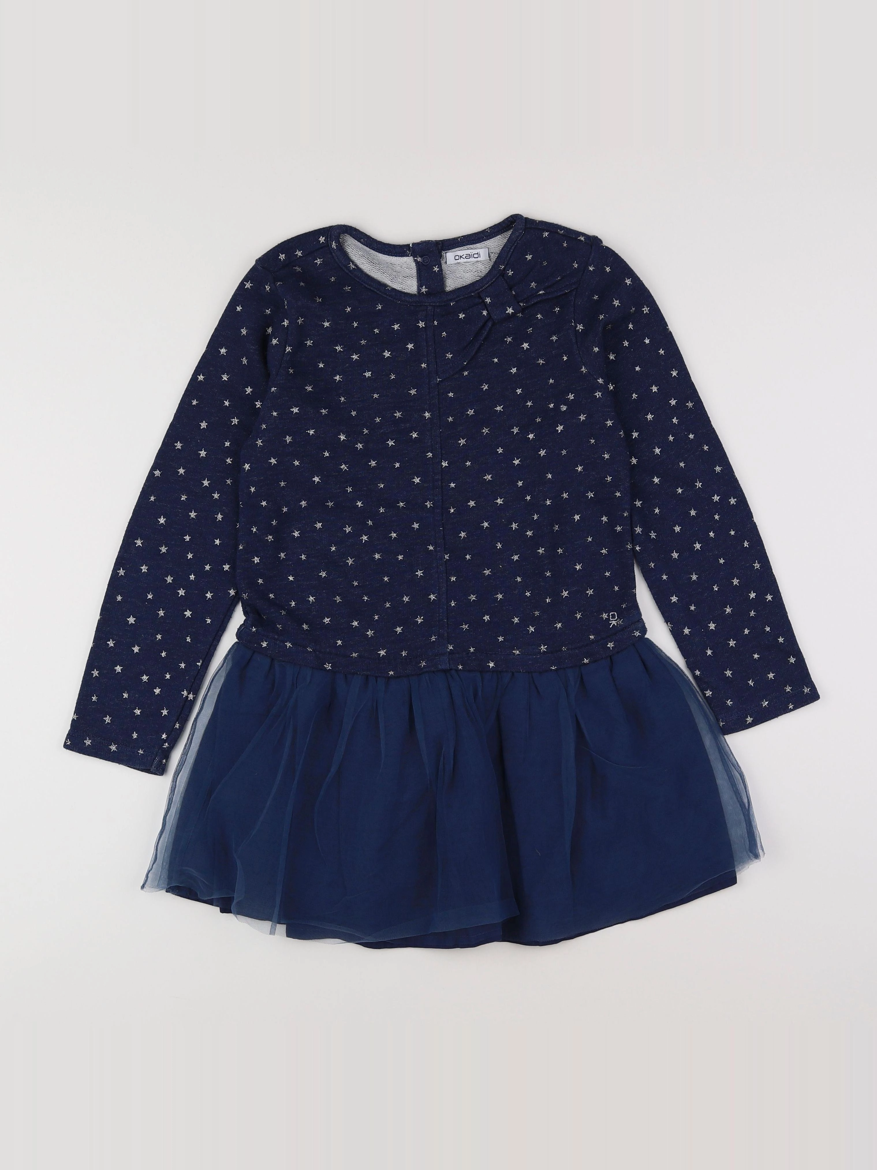 Okaidi - robe bleu, argent - 11/12 ans