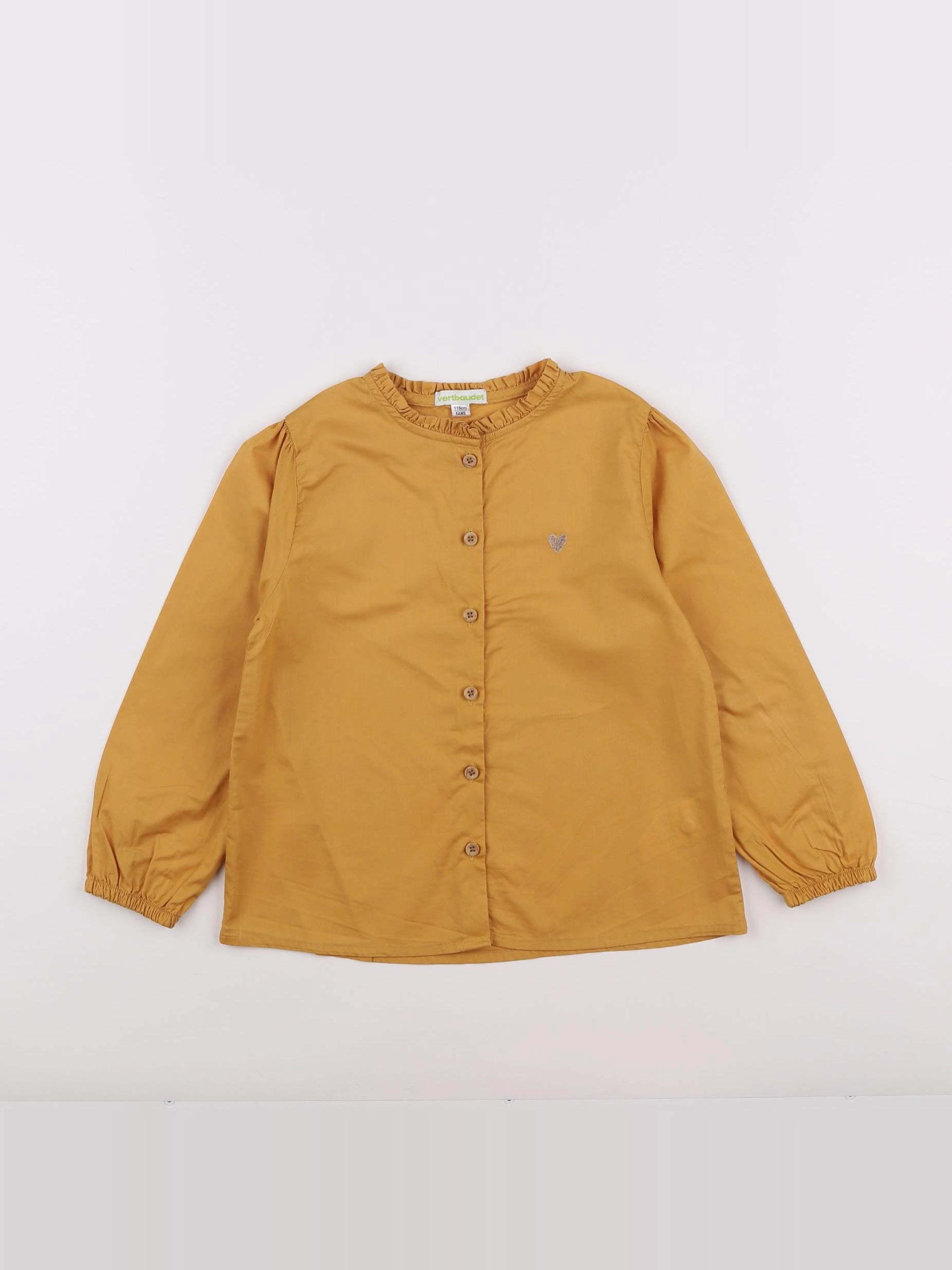 Vertbaudet - chemise jaune - 6 ans