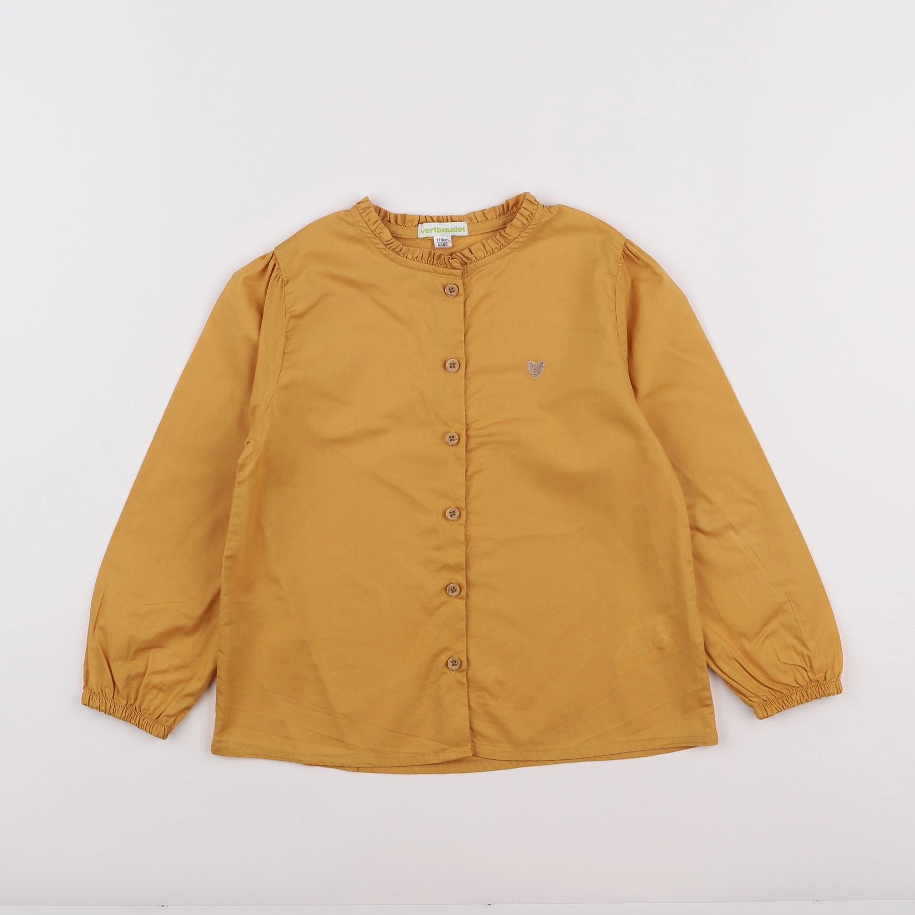 Vertbaudet - chemise jaune - 6 ans