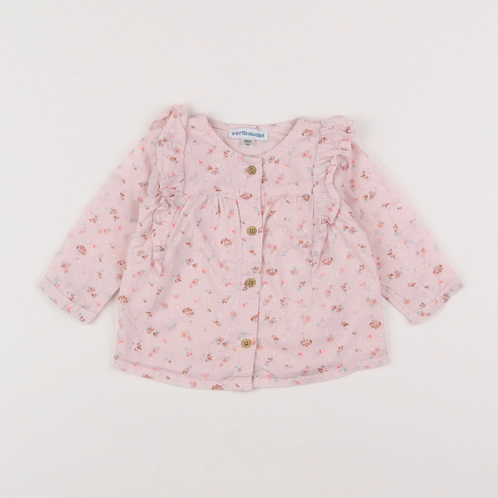 Vertbaudet - blouse rose - 3 mois