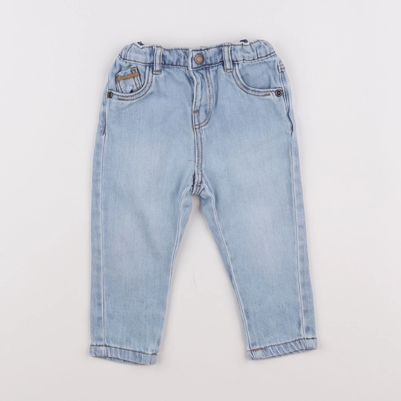 Vertbaudet - pantalon bleu - 12 mois