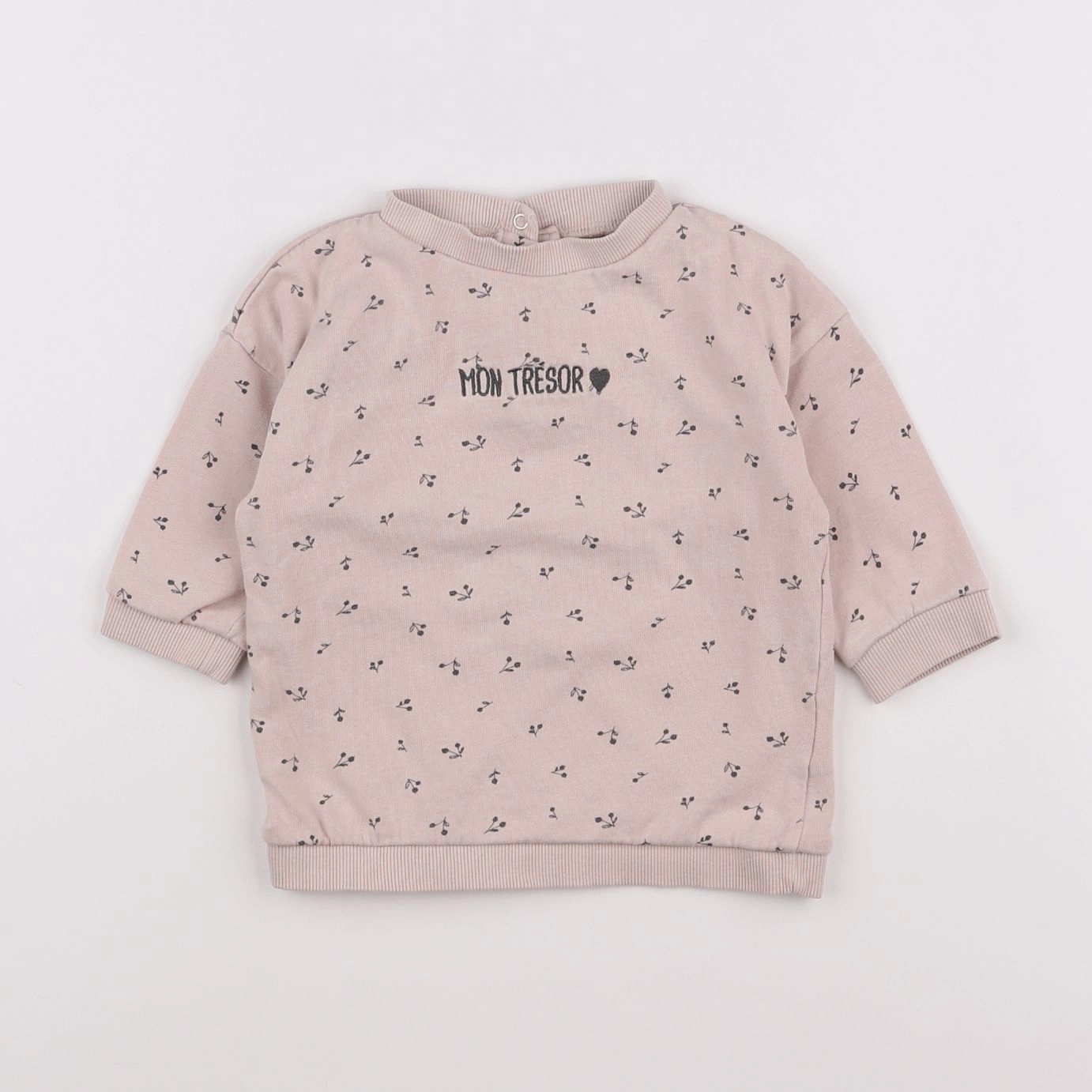 Vertbaudet - sweat rose - 12 mois