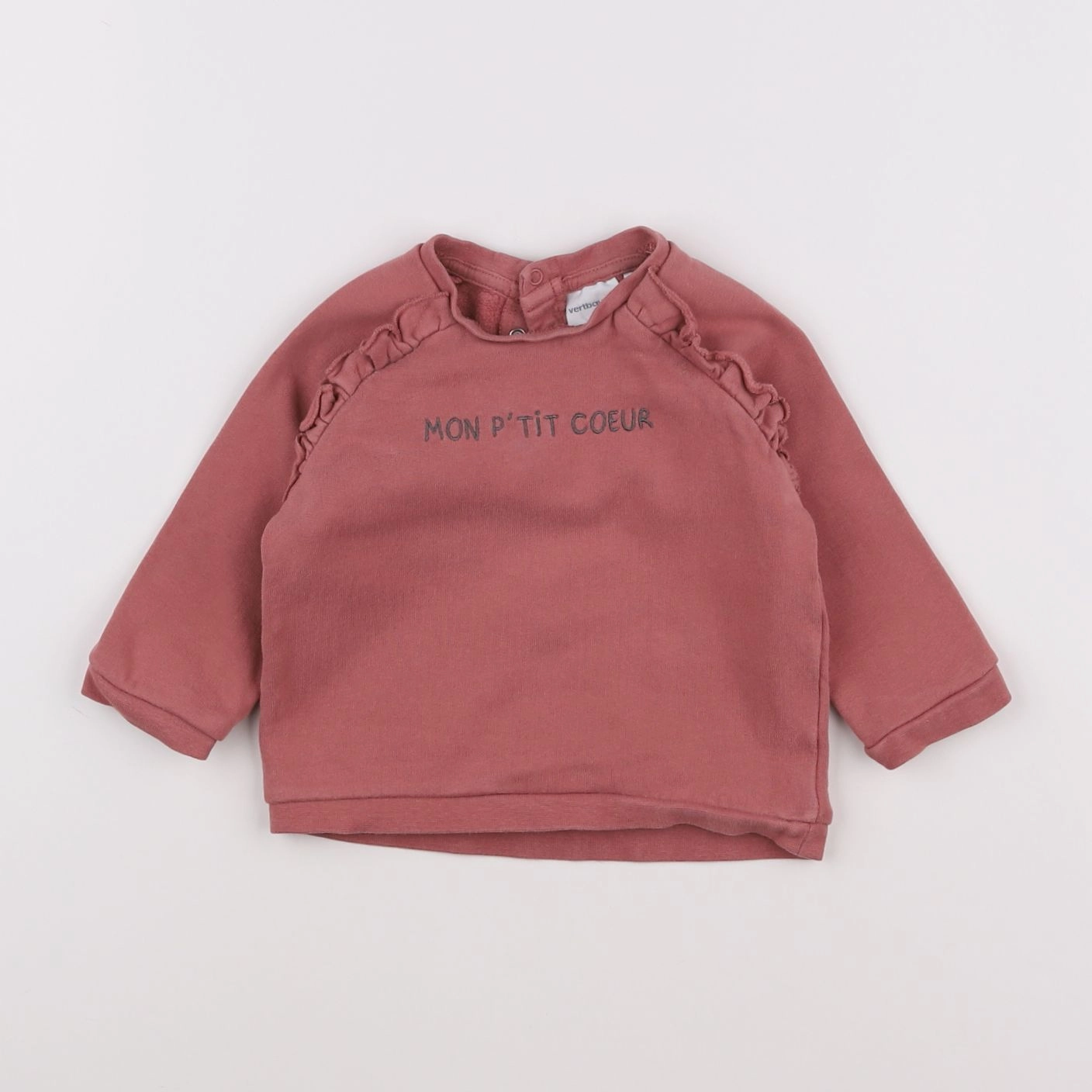 Vertbaudet - sweat rose - 12 mois